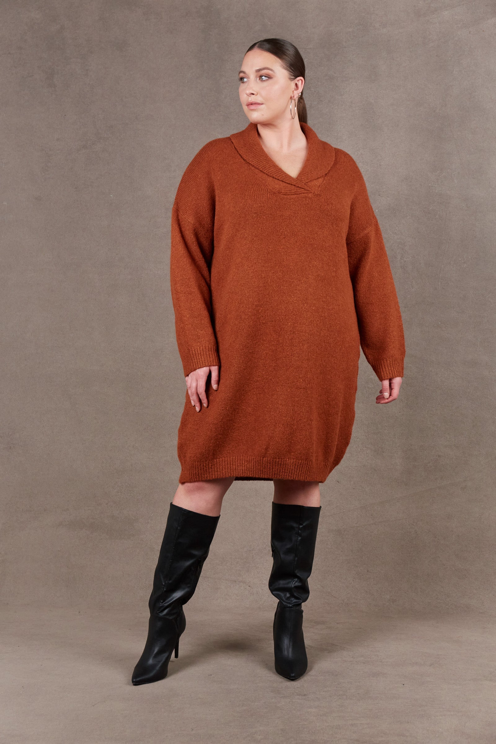 Paarl Top/Dress - Ochre - eb&ive Clothing - Knit Jumper One Size