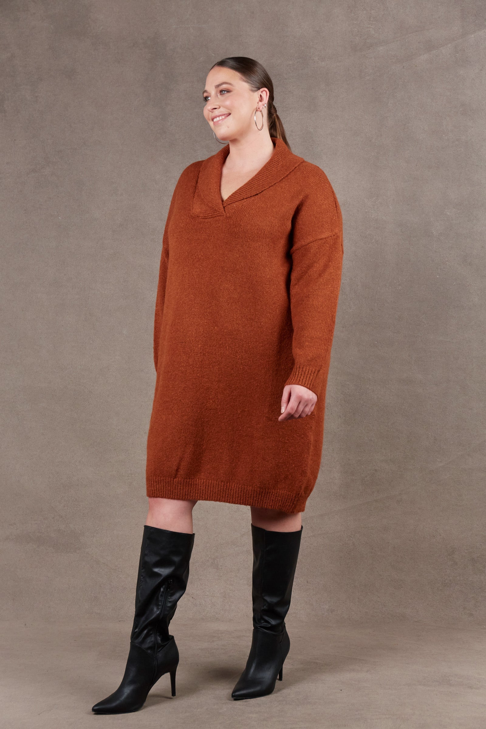 Paarl Top/Dress - Ochre - eb&ive Clothing - Knit Jumper One Size