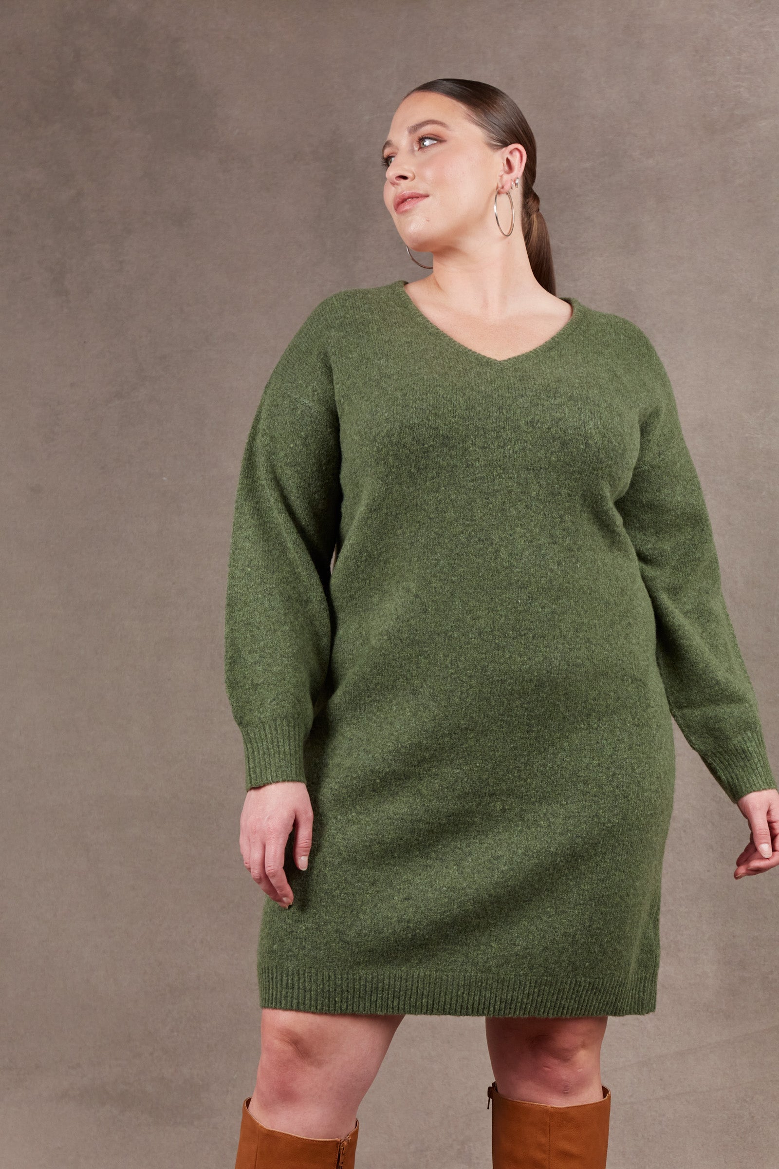 Paarl Midi Knit - Moss - eb&ive Clothing - Knit Jumper One Size