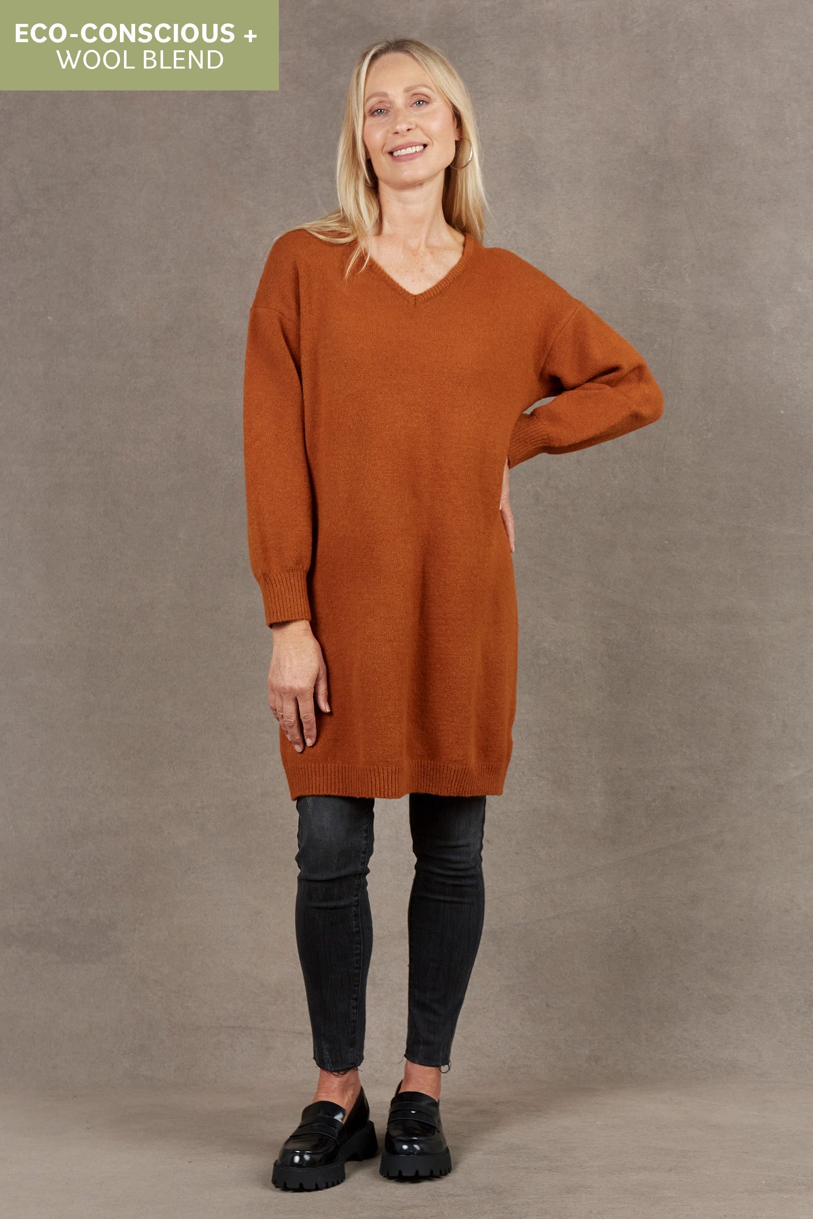 Paarl Midi Knit - Ochre - eb&ive Clothing - Knit Jumper One Size