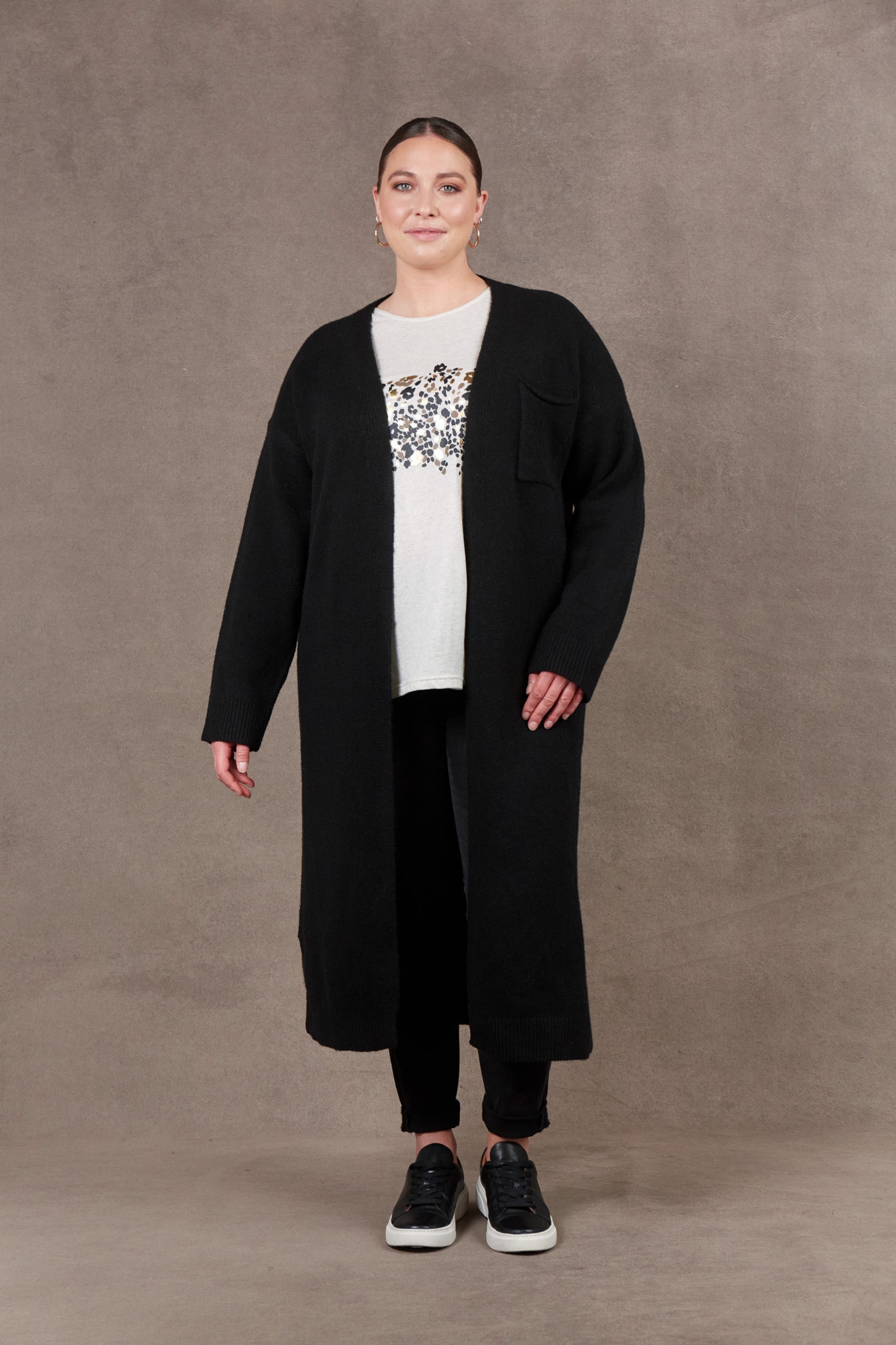 Paarl Longline Cardigan - Ebony - eb&ive Clothing - Knit Cardigan Long One Size