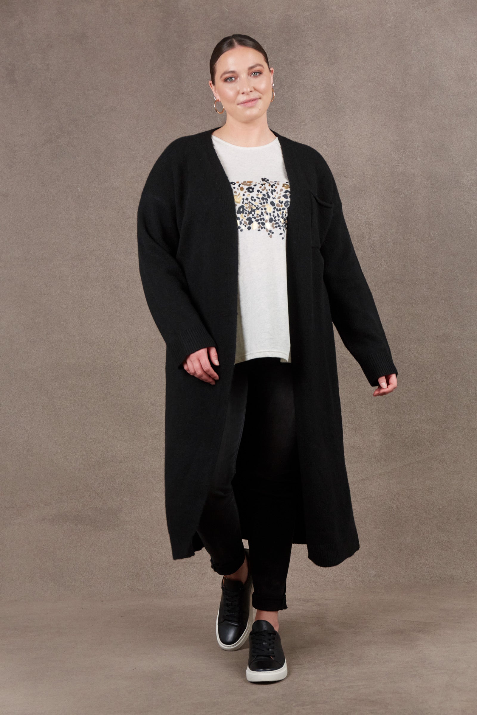 Paarl Longline Cardigan - Ebony - eb&ive Clothing - Knit Cardigan Long One Size