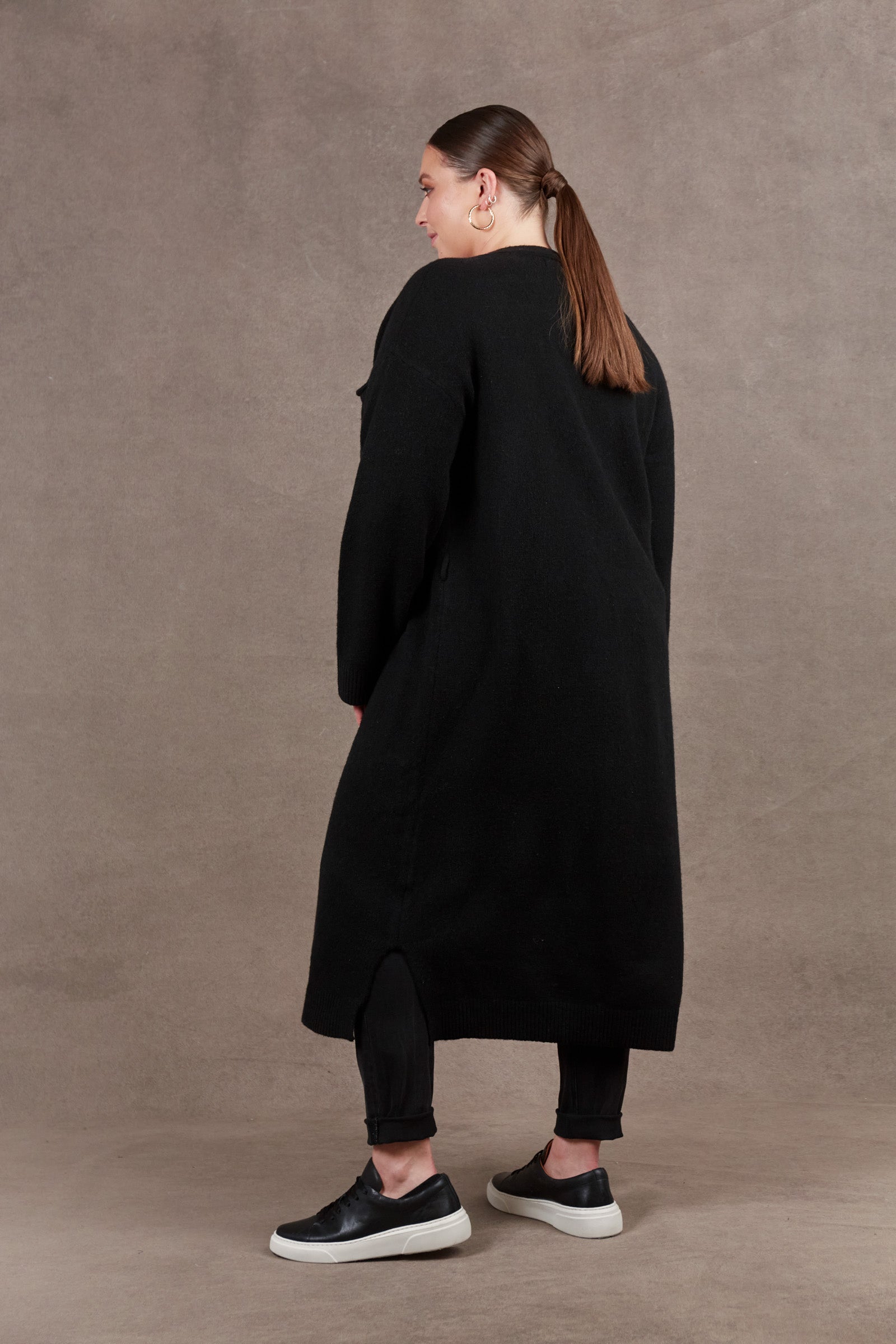 Paarl Longline Cardigan - Ebony - eb&ive Clothing - Knit Cardigan Long One Size