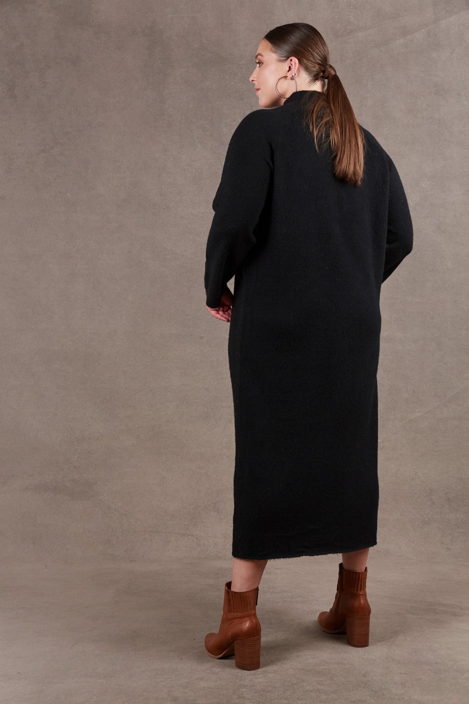 Paarl Tie Knit Dress - Ebony - eb&ive Clothing - Knit Dress One Size