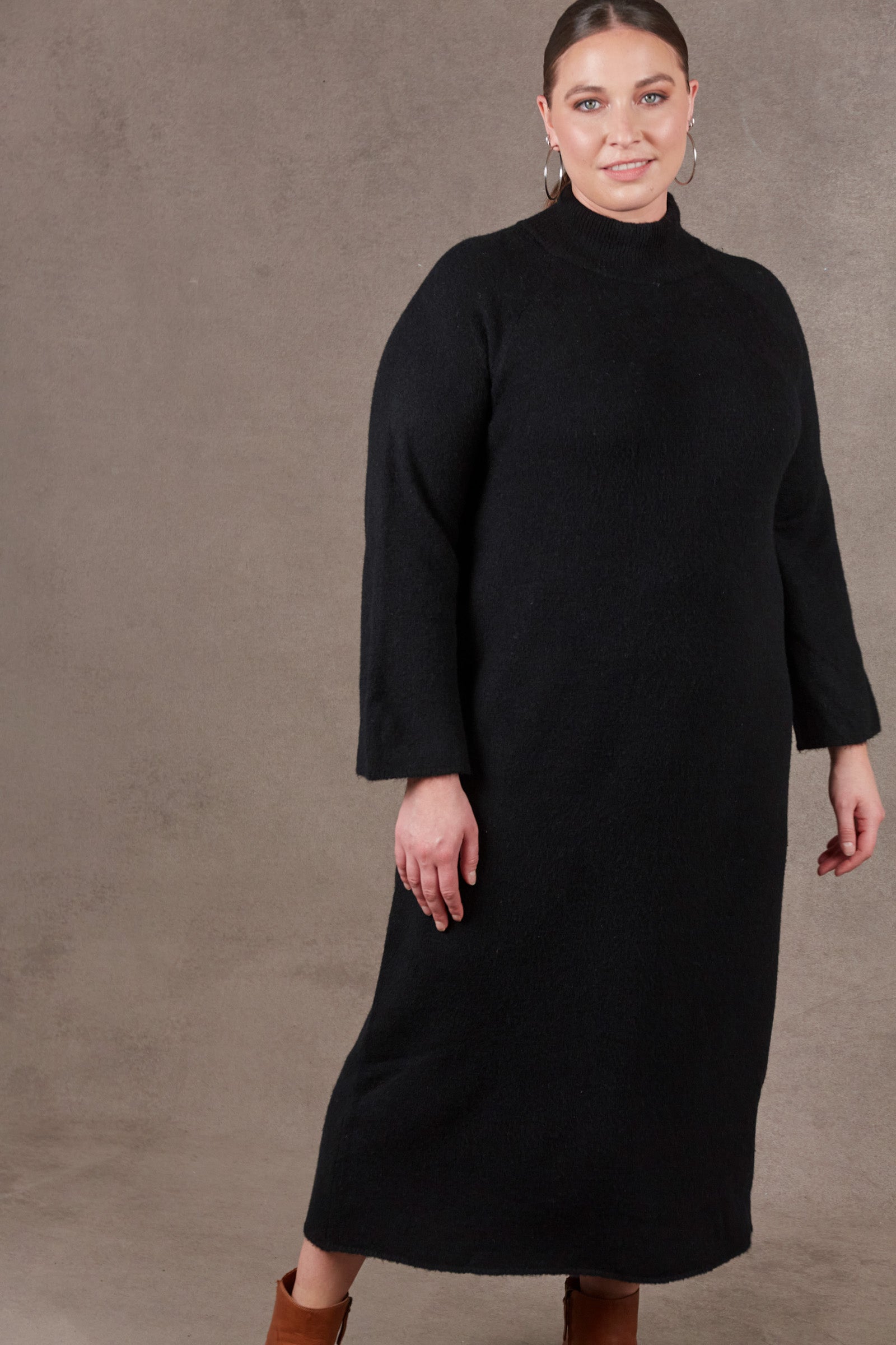 Paarl Tie Knit Dress - Ebony - eb&ive Clothing - Knit Dress One Size