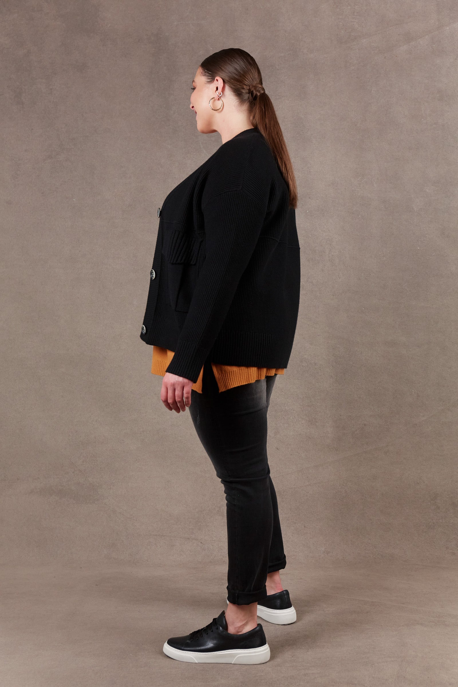 Nakako Pocket Cardigan - Ebony - eb&ive Clothing - Knit Cardigan Short