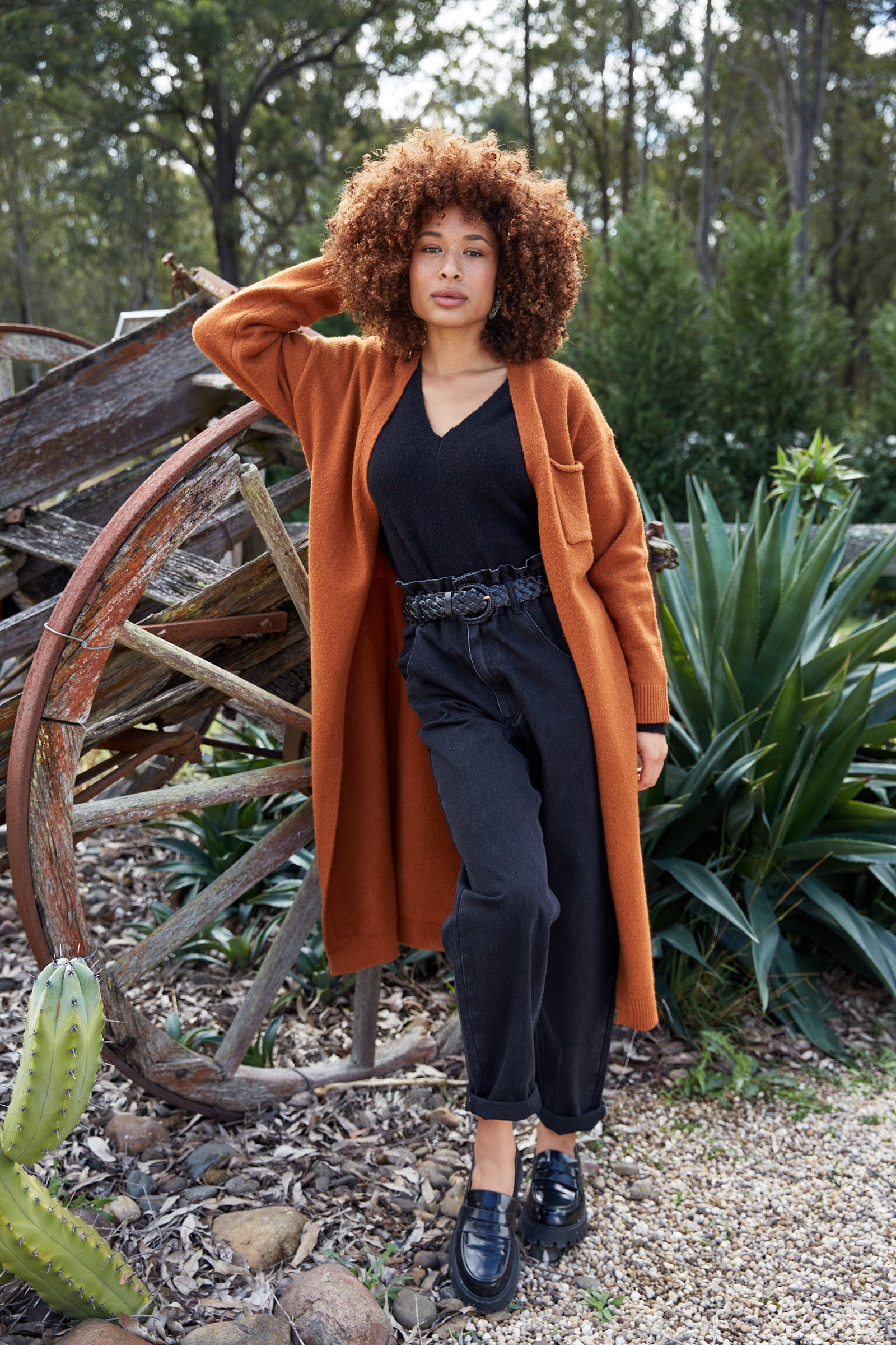 Paarl Longline Cardigan - Ochre - eb&ive Clothing - Knit Cardigan Long One Size