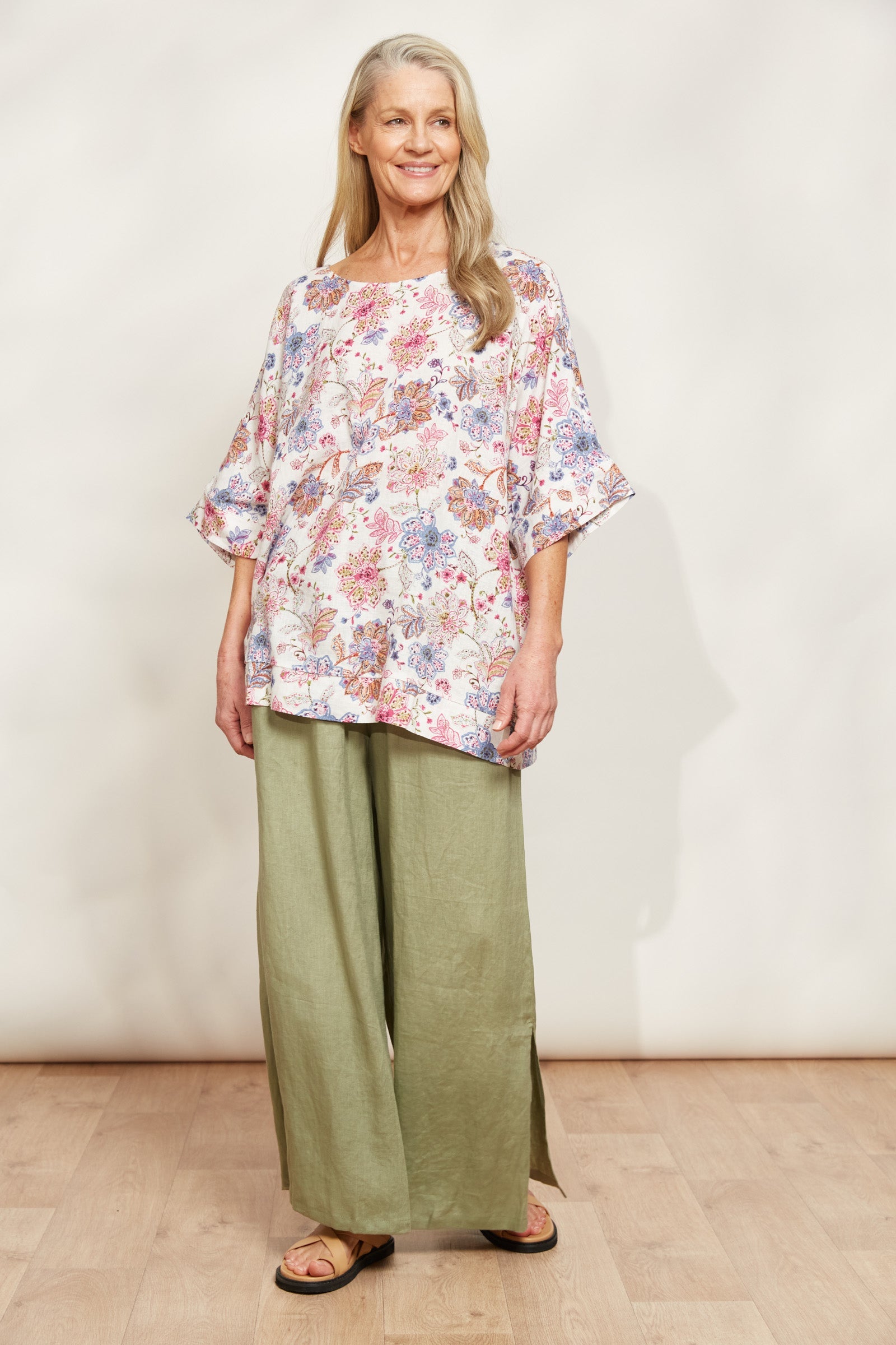 Seraphic Relaxed Top - Paisley - eb&ive Clothing - Top S/S Linen One Size