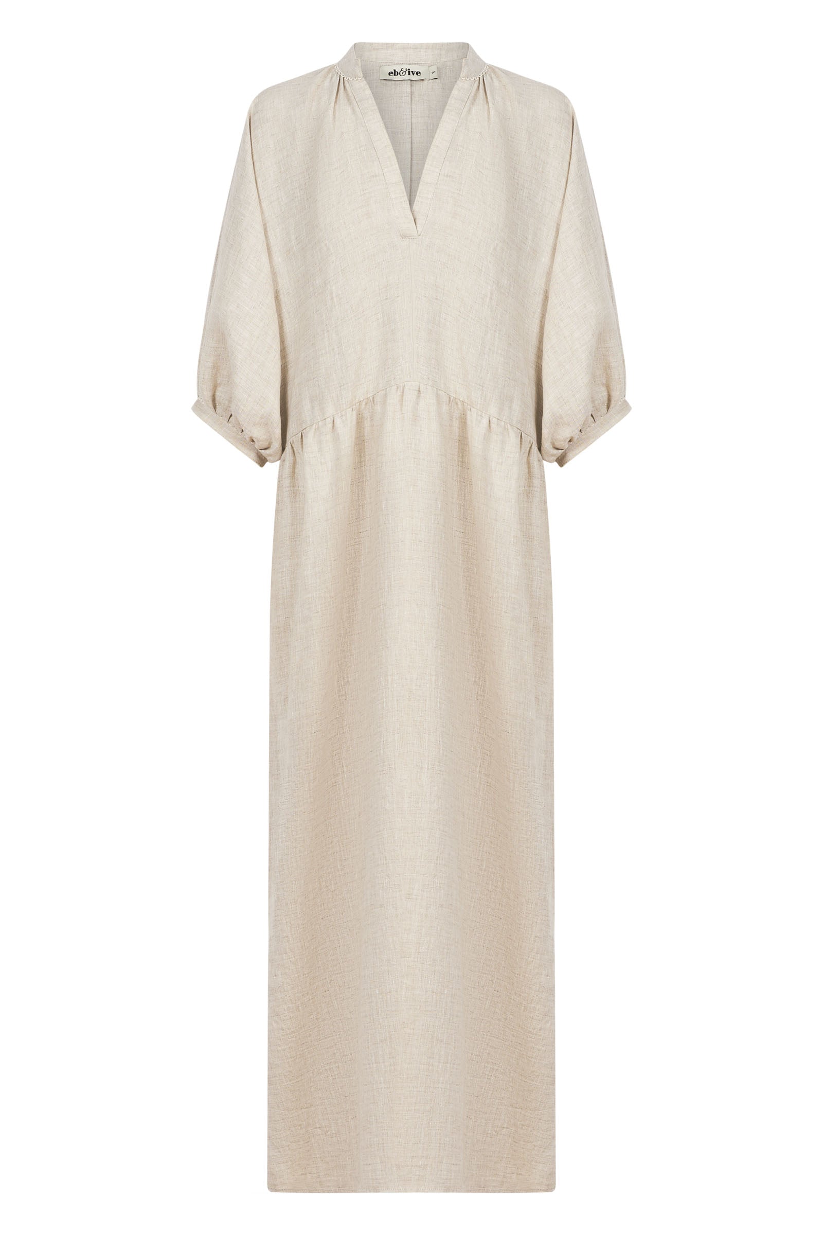 Seraphic Tie Dress - Dune - eb&ive Clothing - Dress Mid Linen