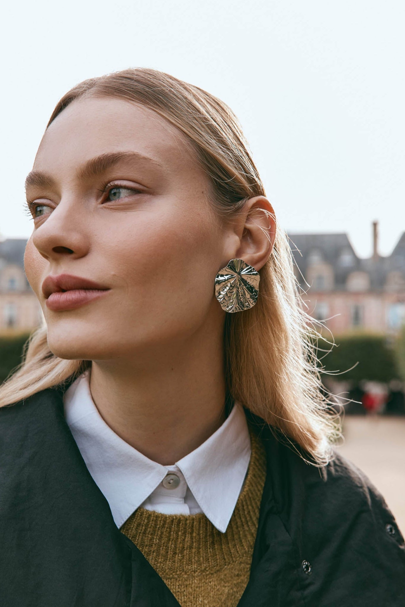 Aman Fan Earring - Silver