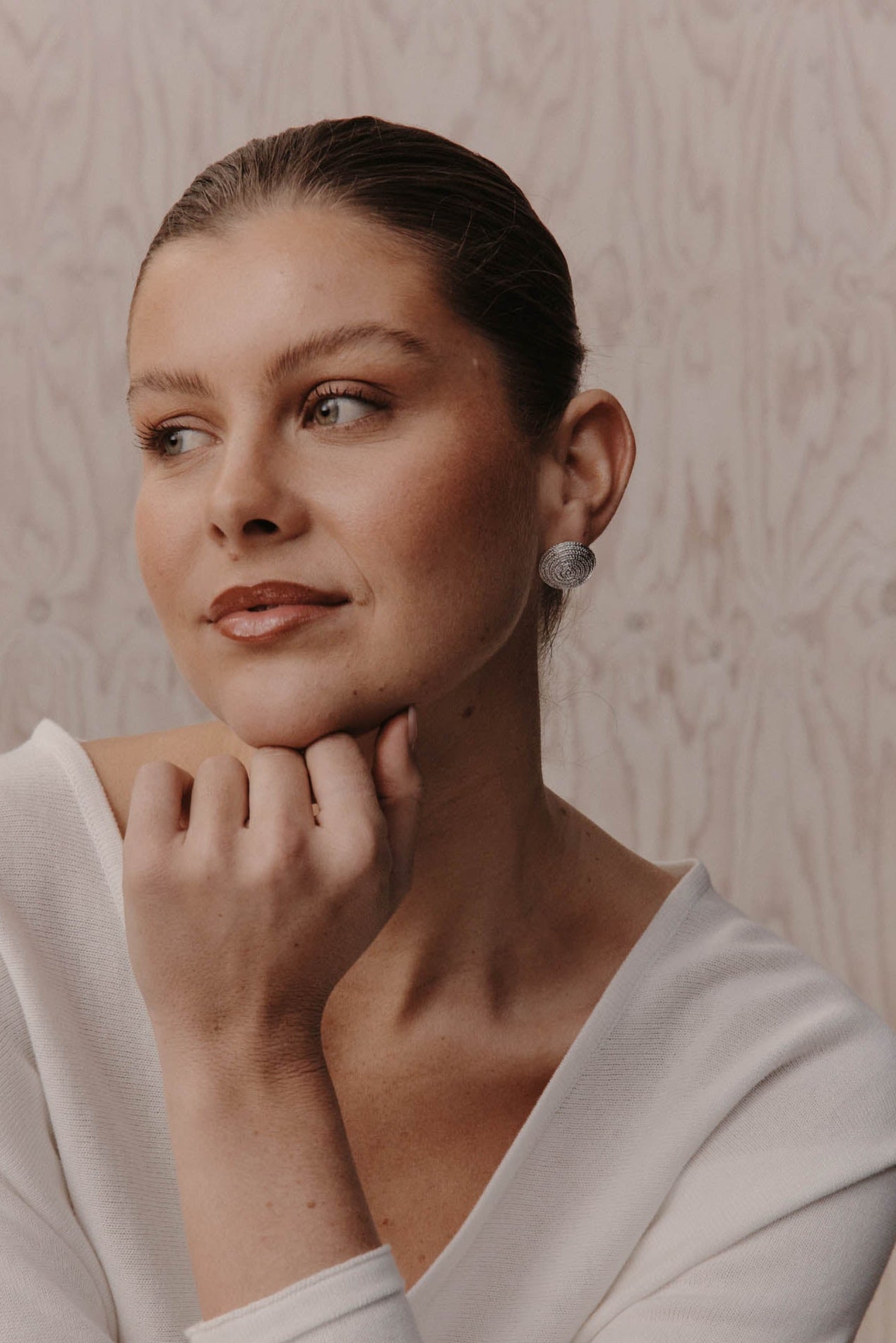 Aman Round Earring - Silver