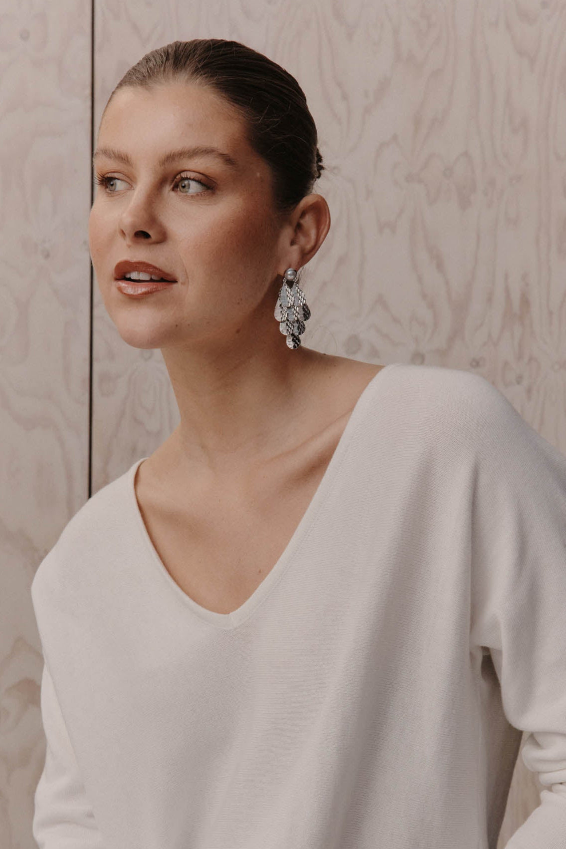 Aman Drop Earring - Silver