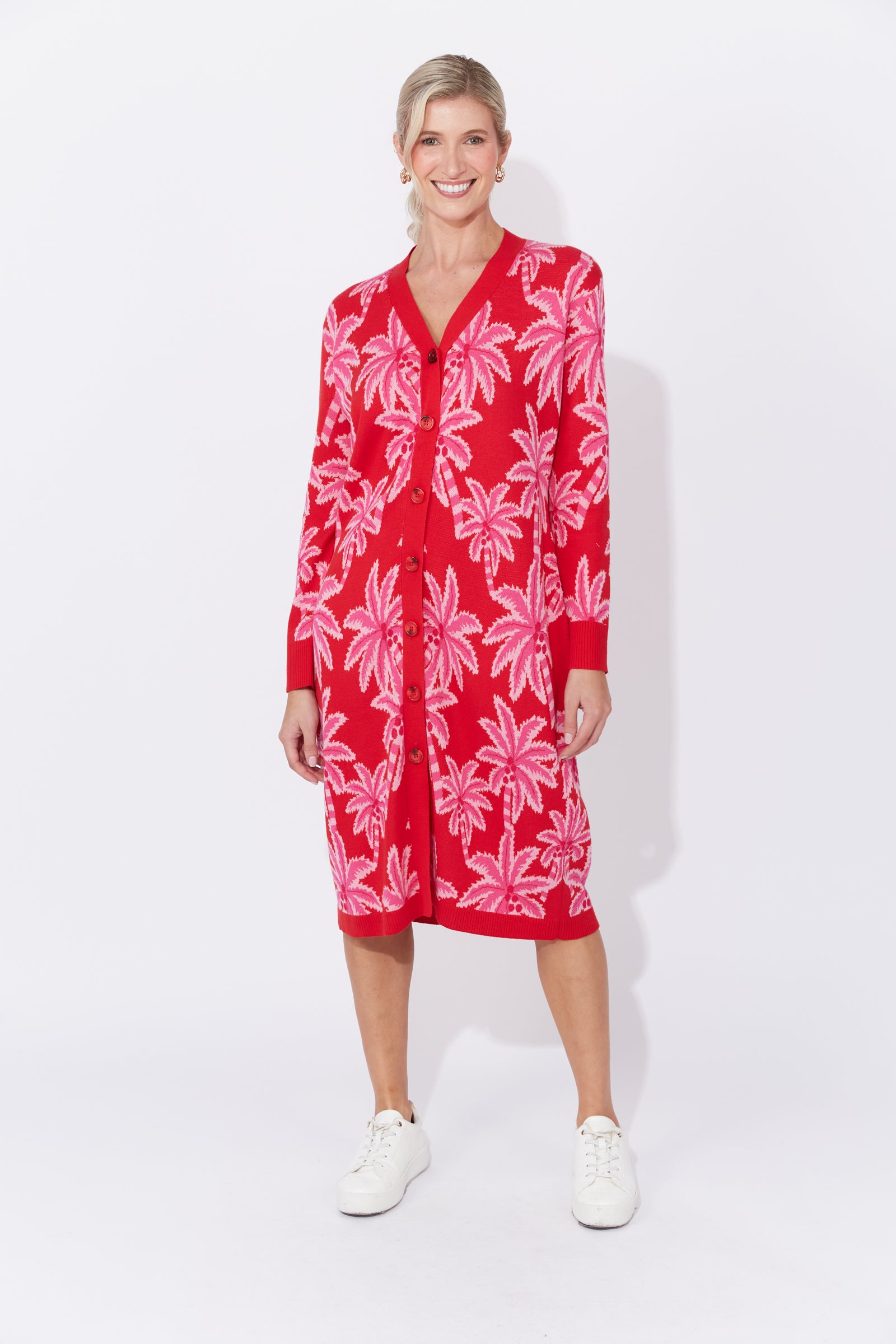 Miami Cardigan Dress - Chilli/Pink