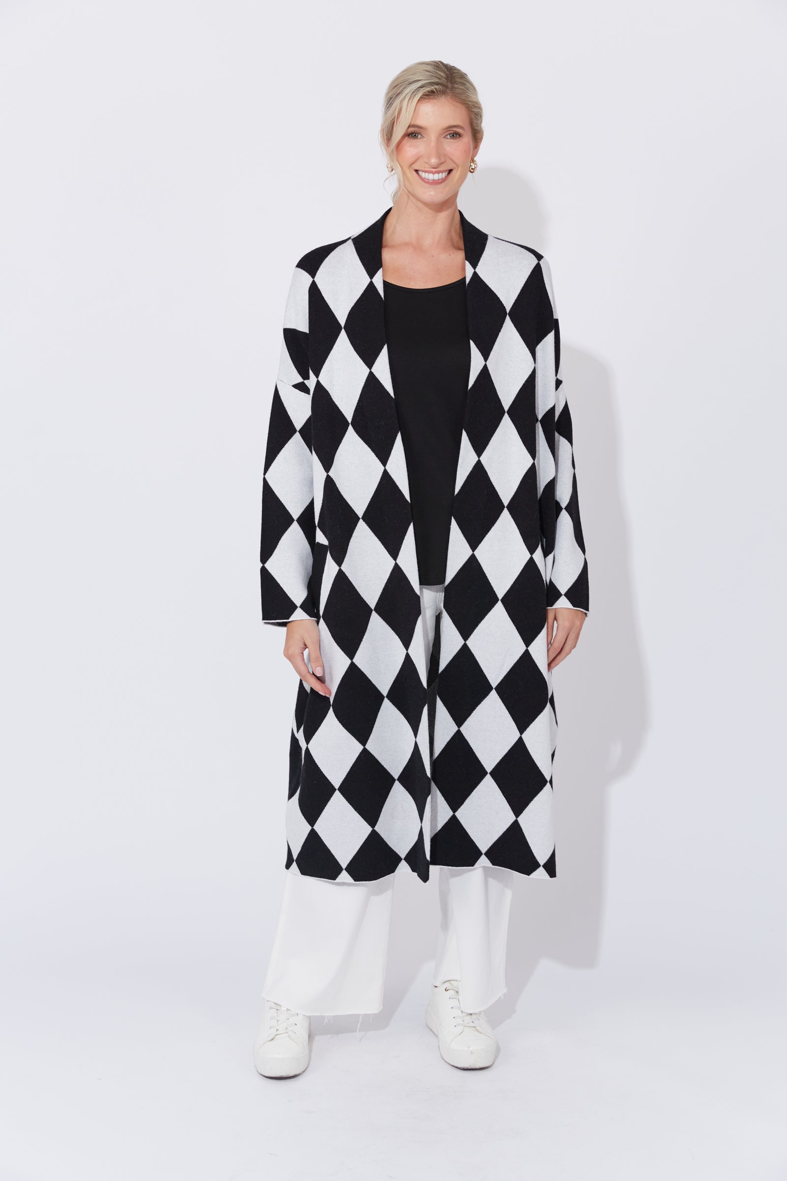 Casablanca Cardigan - White/Kohl
