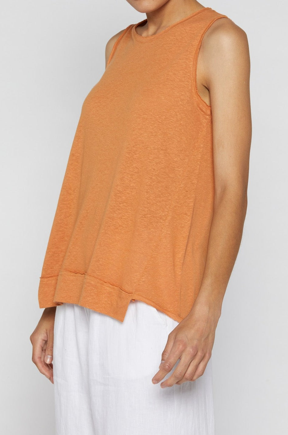 Libra Tank Top - Terracotta - Isle of Mine Clothing - Top Sleeveless Linen