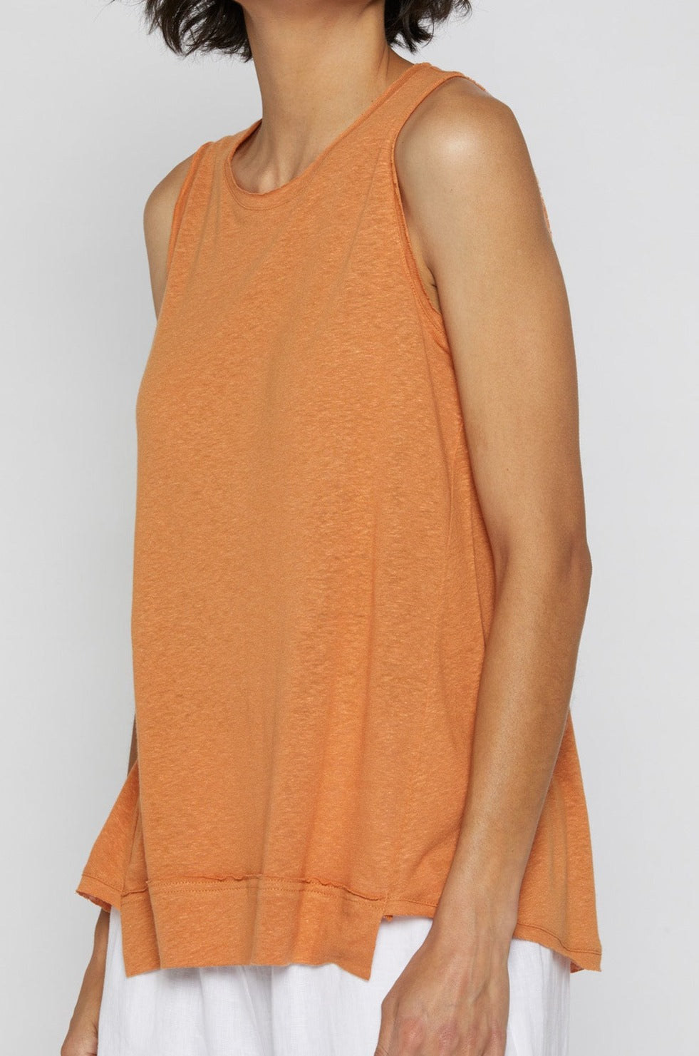 Libra Tank Top - Terracotta - Isle of Mine Clothing - Top Sleeveless Linen