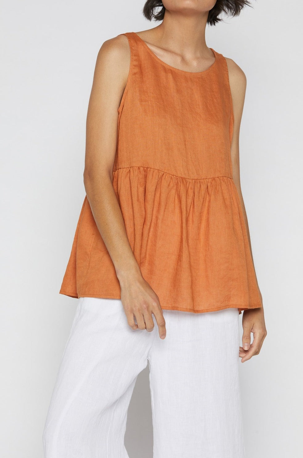 Mystic Tank Top - Rust - Isle of Mine Clothing - Top Sleeveless Linen