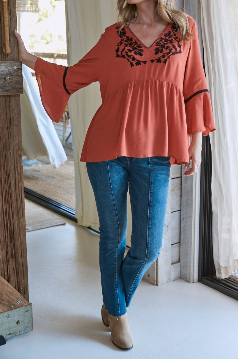 Prosper Top - Rust - Isle of Mine Clothing - Top L/S