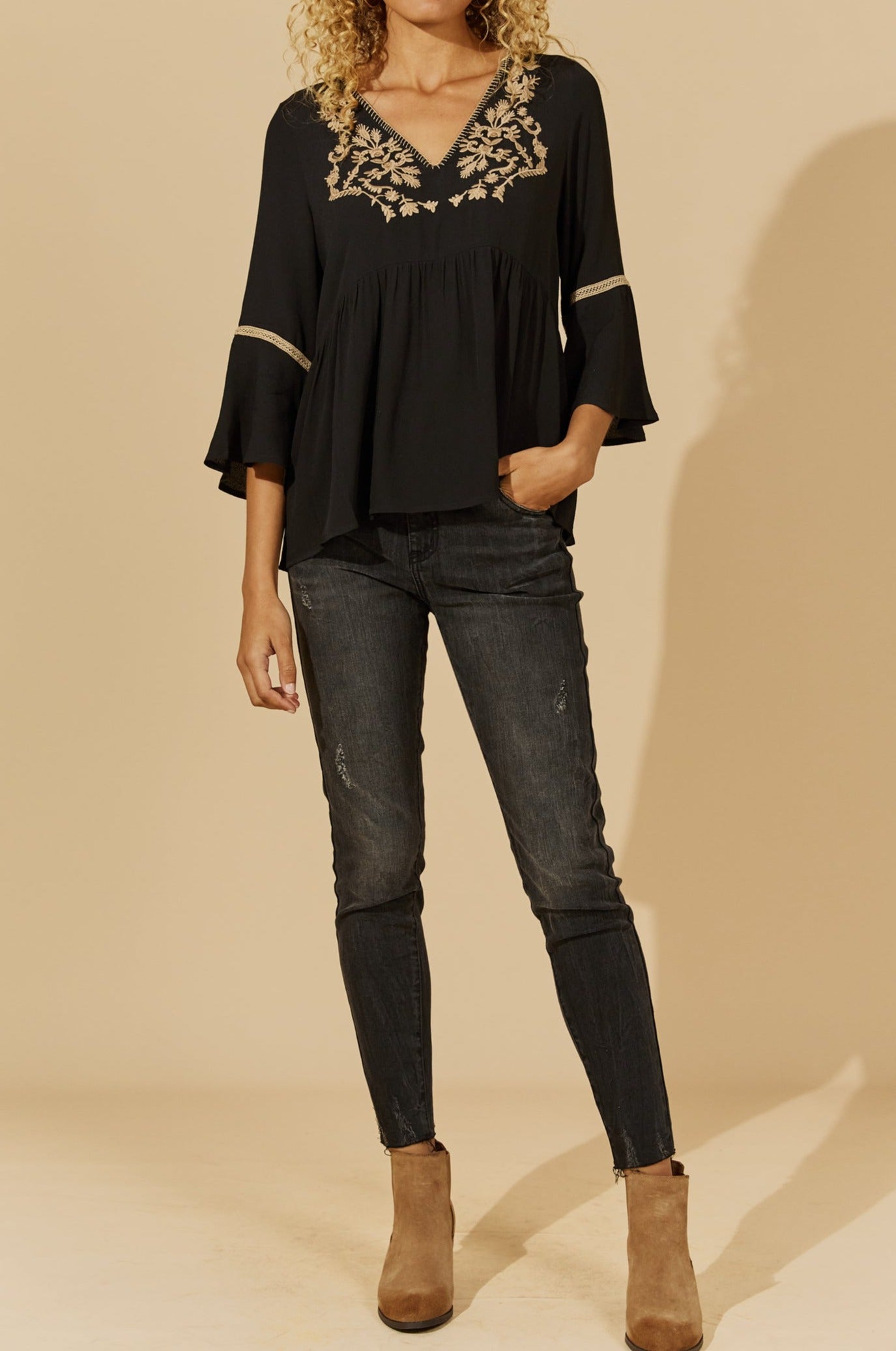 Prosper Top - Black - Isle of Mine Clothing - Top L/S