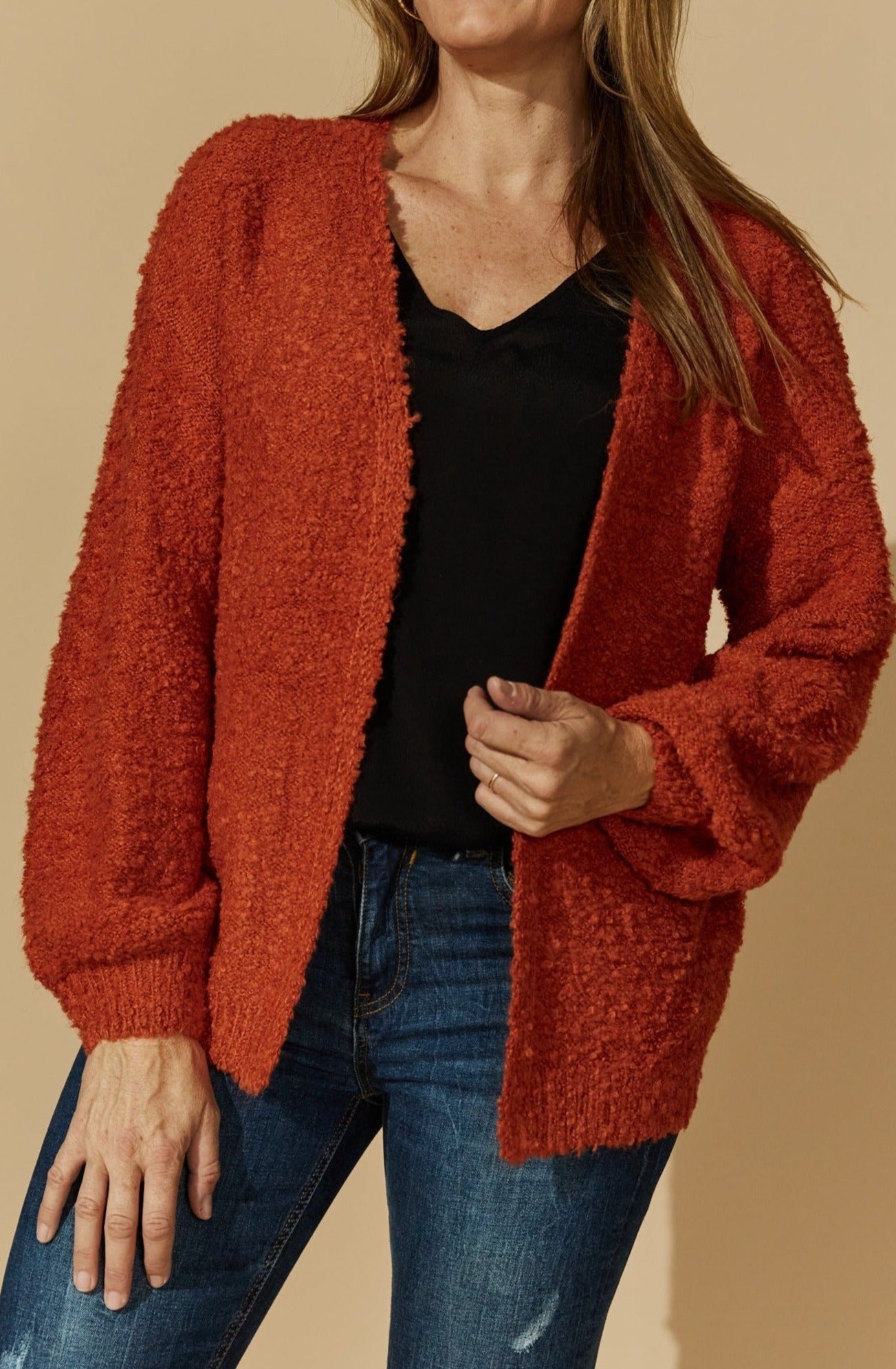 Essence Cardigan - Rust - Isle of Mine Clothing - Knit Cardigan One Size