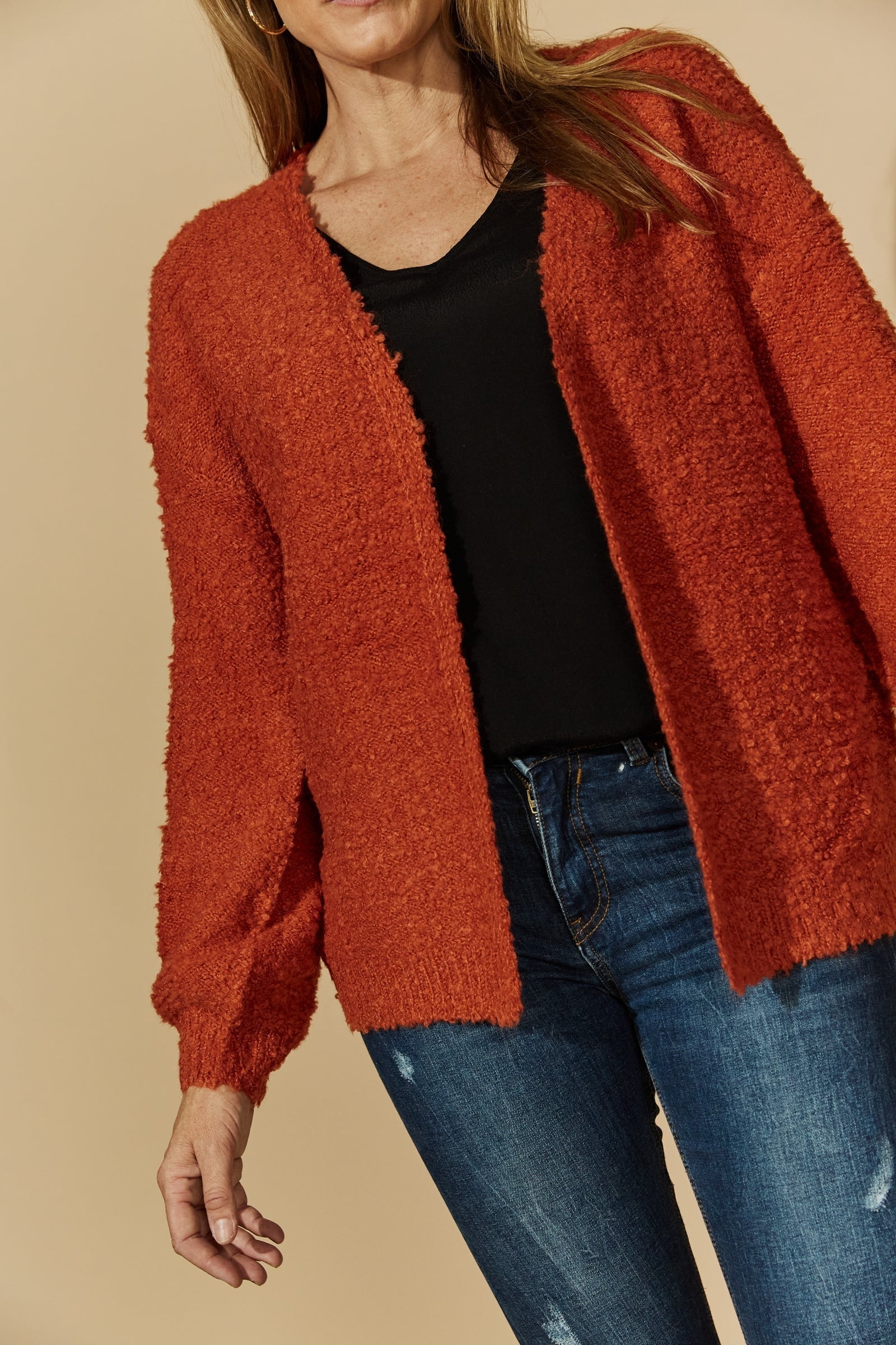 Essence Cardigan - Rust - Isle of Mine Clothing - Knit Cardigan One Size