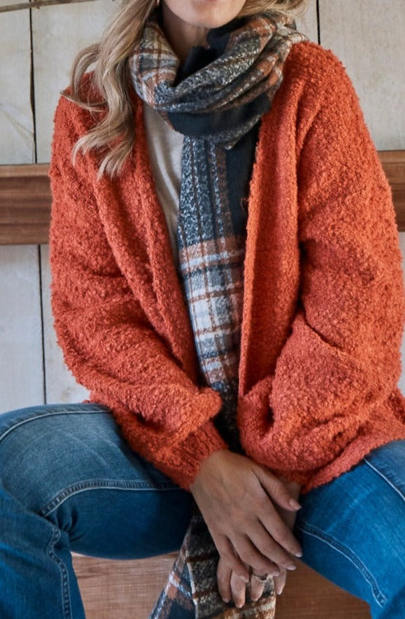 Essence Cardigan - Rust - Isle of Mine Clothing - Knit Cardigan One Size