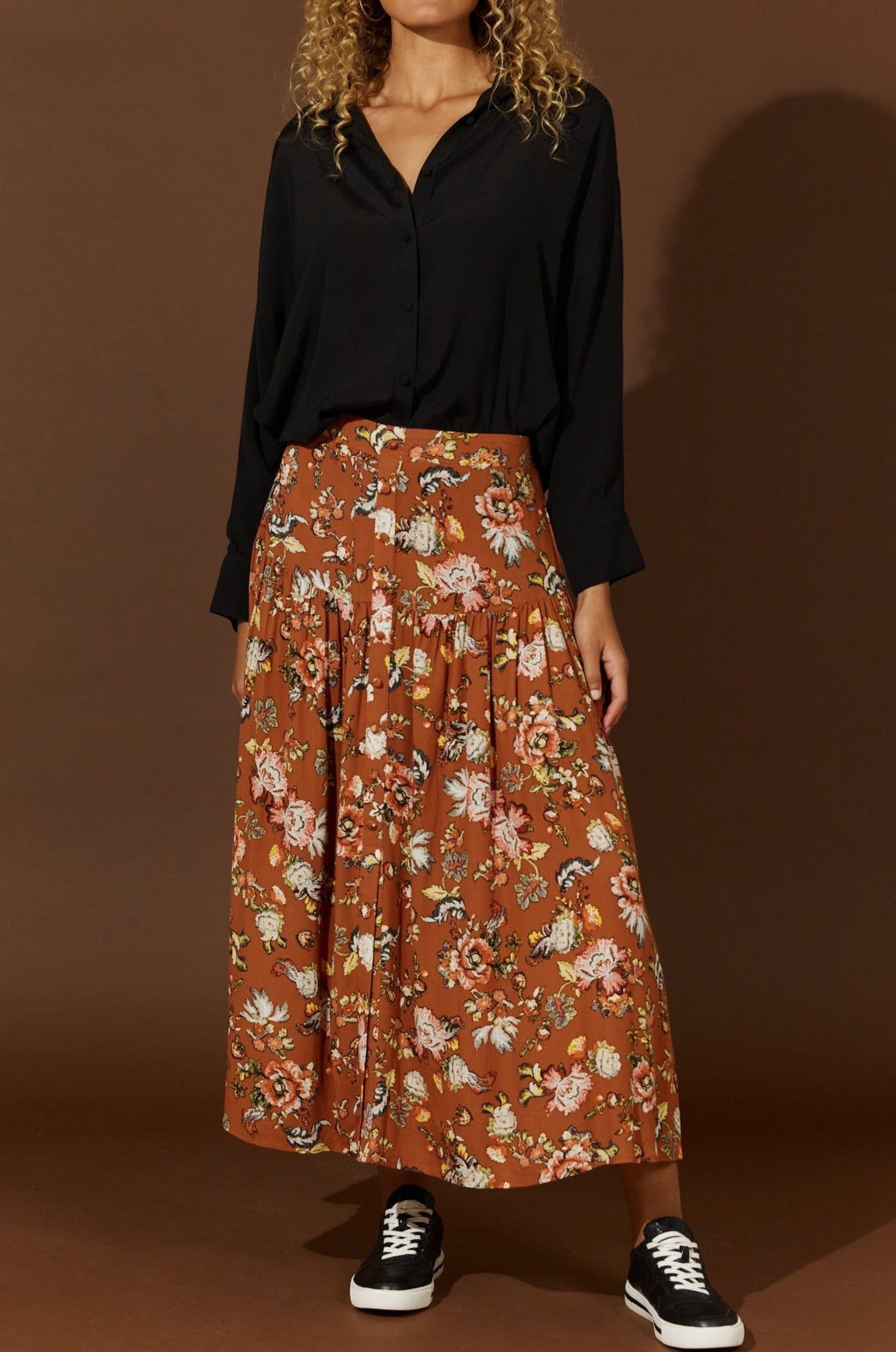 Flourish Skirt - Rust - Isle of Mine Clothing - Skirt Mid