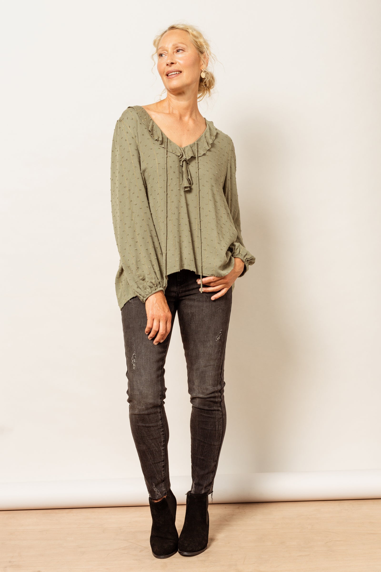 Ethereal Blouse - Moss - Isle of Mine Clothing - Top L/S Dressy