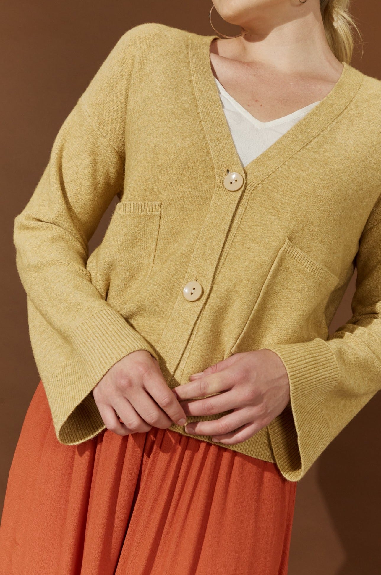 Virtue Cardigan - Flax - Isle of Mine Clothing - Knit Cardigan Short