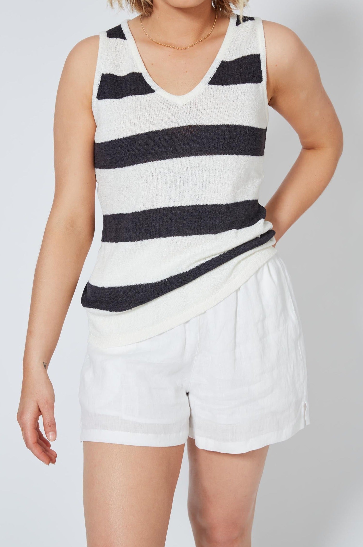 Pala Tank - Indigo - Isle of Mine Clothing - Knit Top Sleeveless