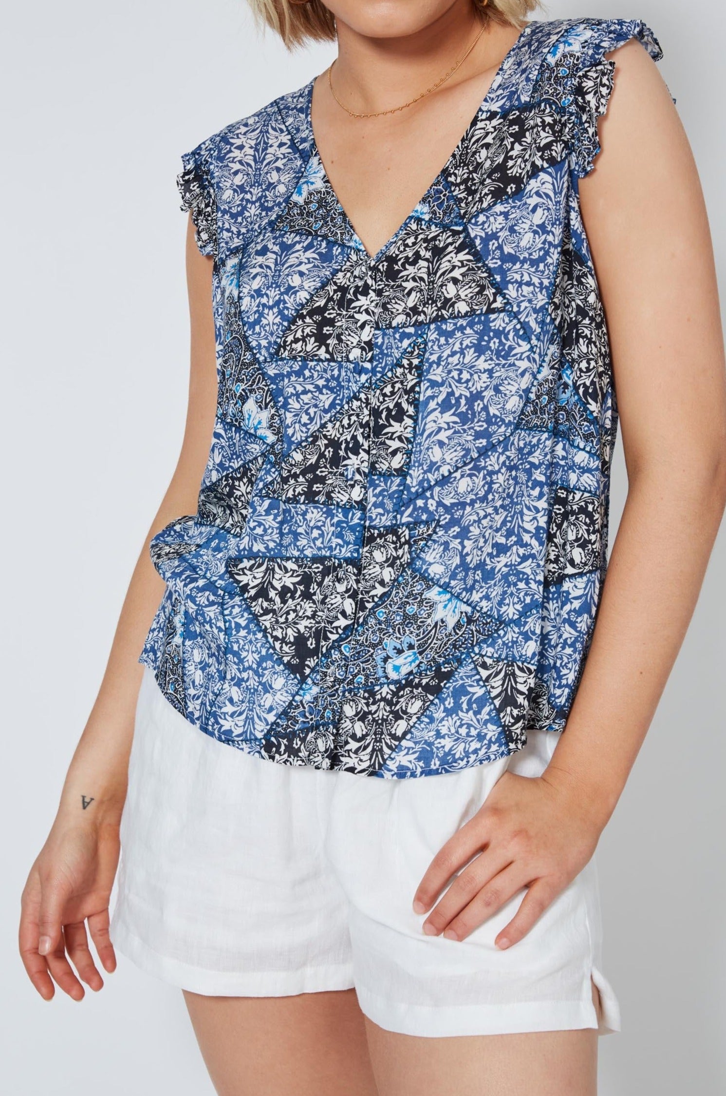 Cascara Button Top - Baha - Isle of Mine Clothing - Top Sleeveless