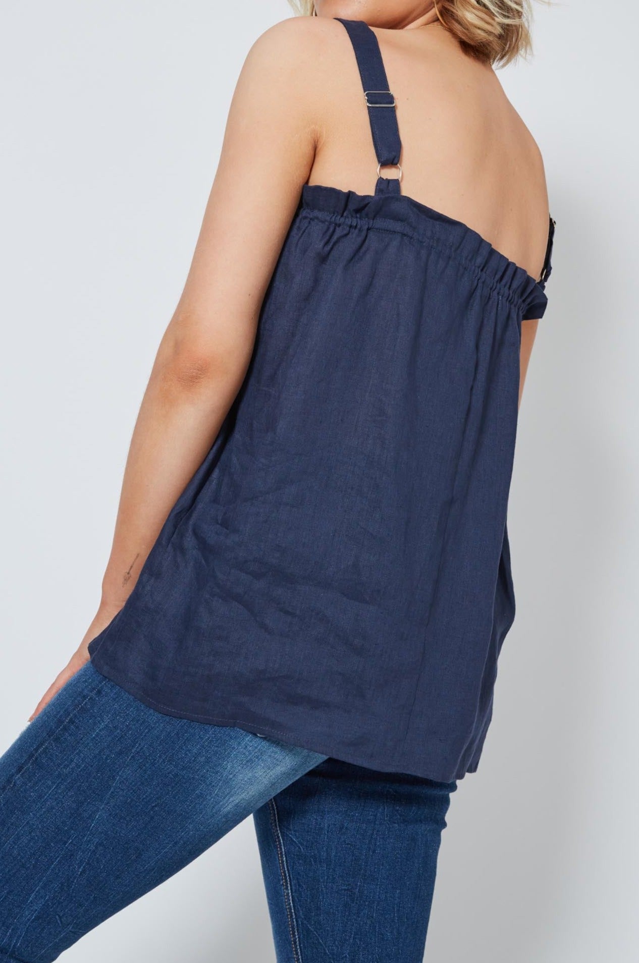 Antillia Tank - Indigo - Isle of Mine Clothing - Top Strappy Linen