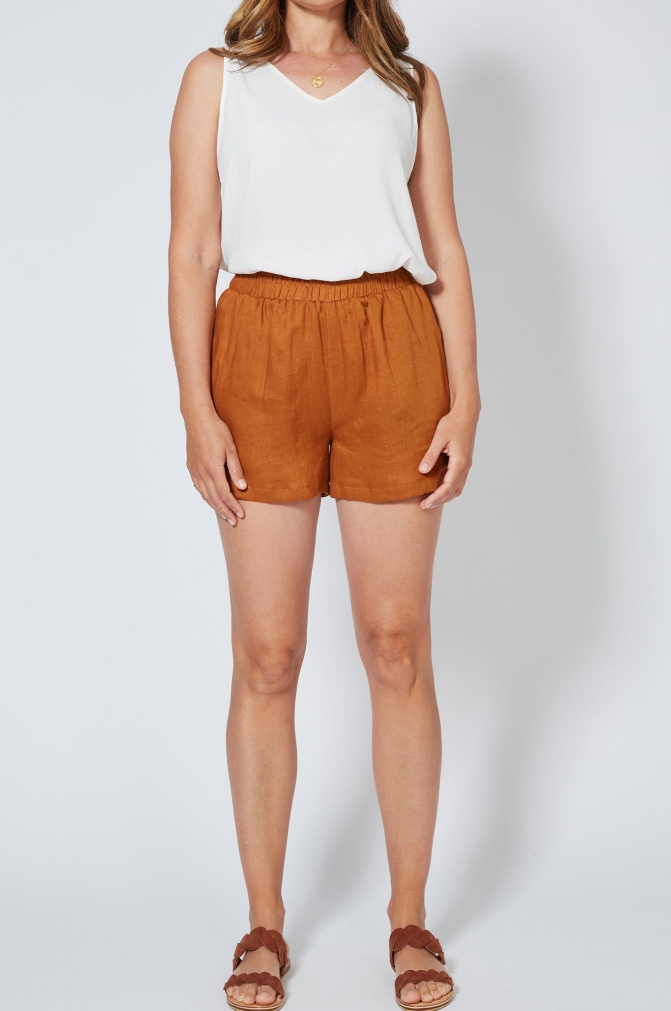 Antillia Short - Cinnamon - Isle of Mine Clothing - Short Linen