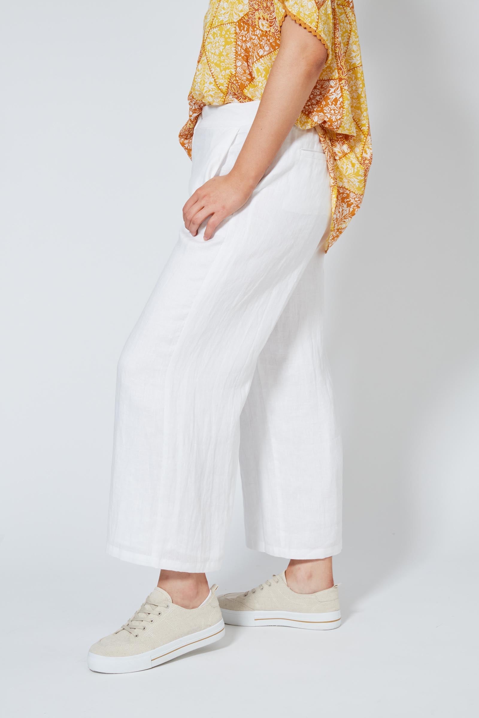 Antillia Crop Pant - Imperial - Isle of Mine Clothing - Pant Relaxed Crop Linen