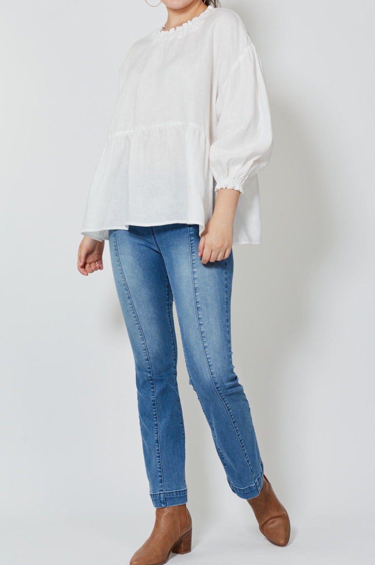 Wintour Top - Dove - Isle of Mine Clothing - Top L/S Linen