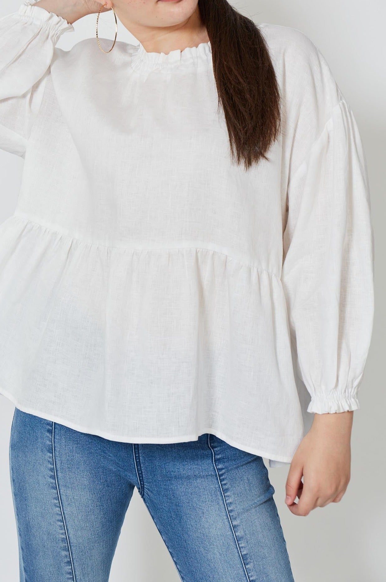 Wintour Top - Dove - Isle of Mine Clothing - Top L/S Linen