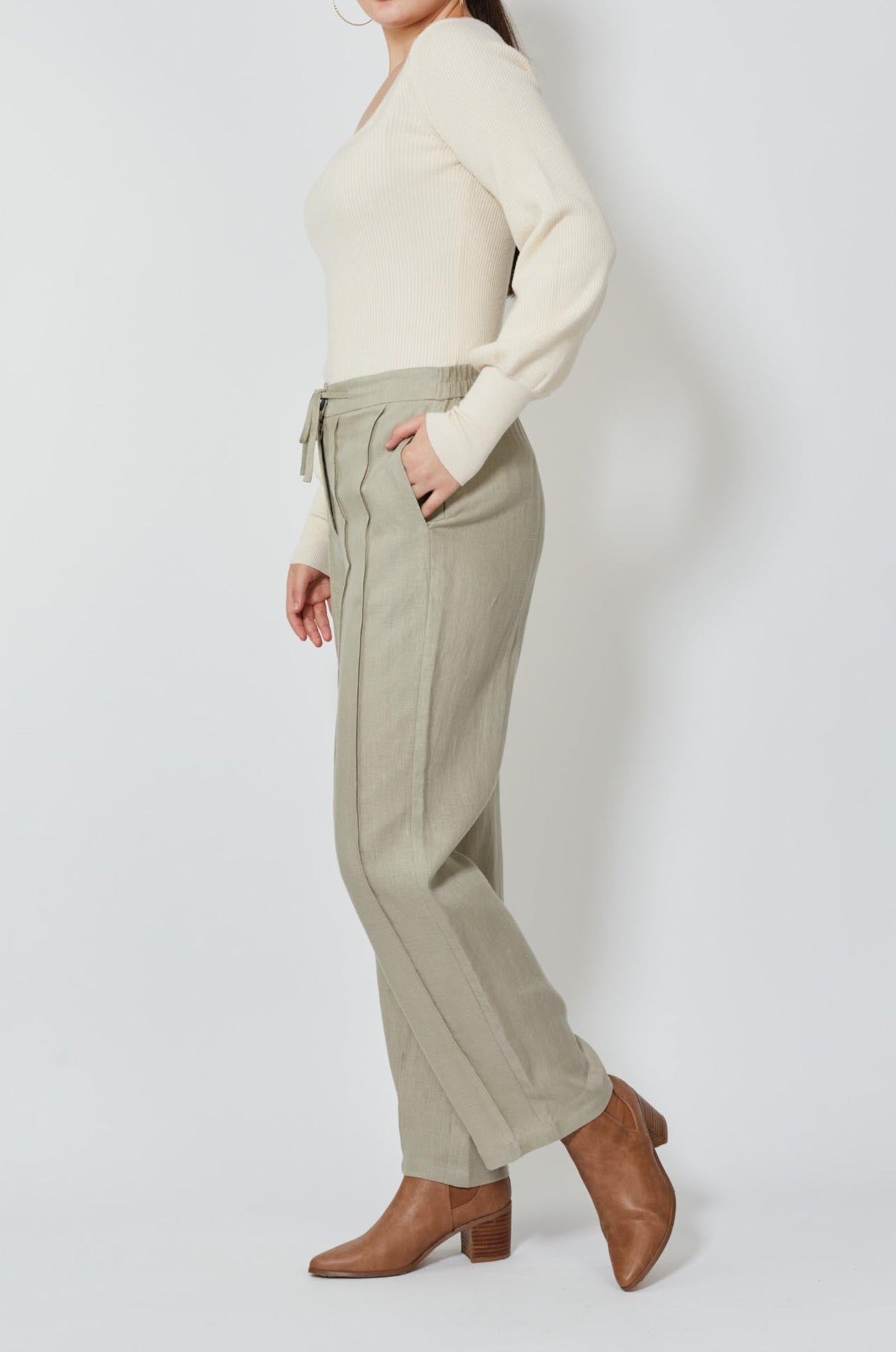 Wintour Pleat Pant - Peyote - Isle of Mine Clothing - Pant Relaxed Linen