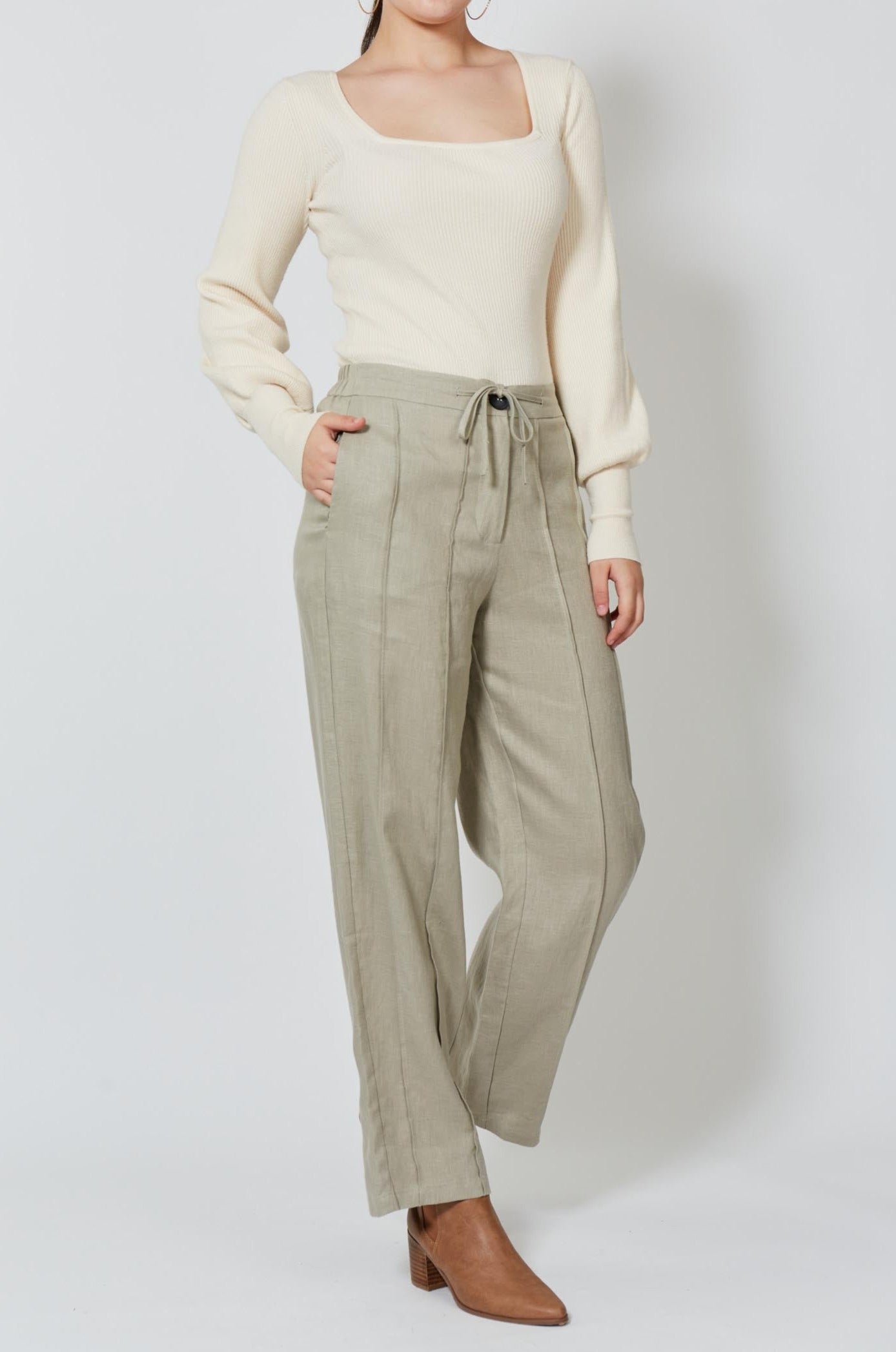 Wintour Pleat Pant - Peyote - Isle of Mine Clothing - Pant Relaxed Linen