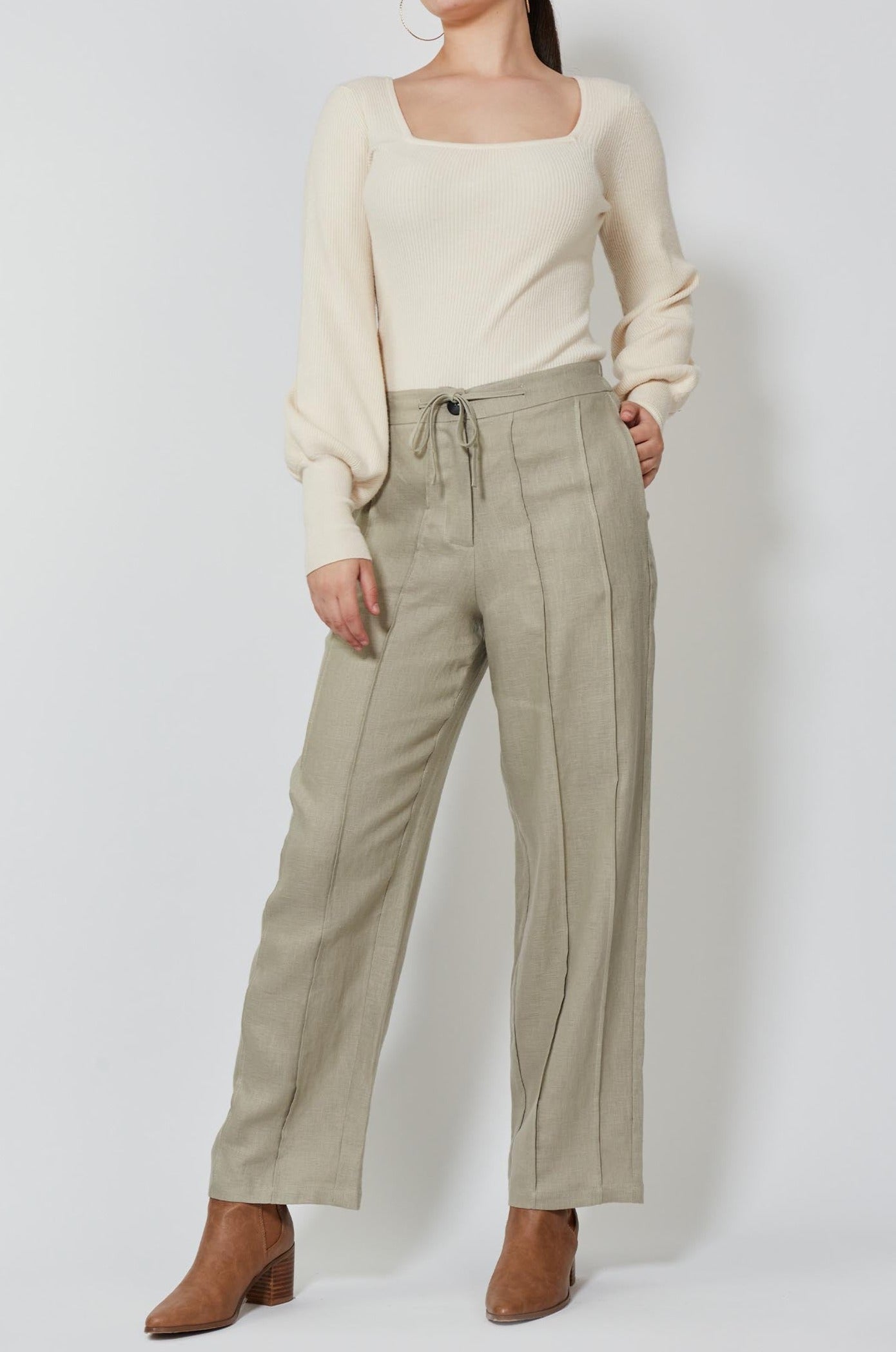 Wintour Pleat Pant - Peyote - Isle of Mine Clothing - Pant Relaxed Linen