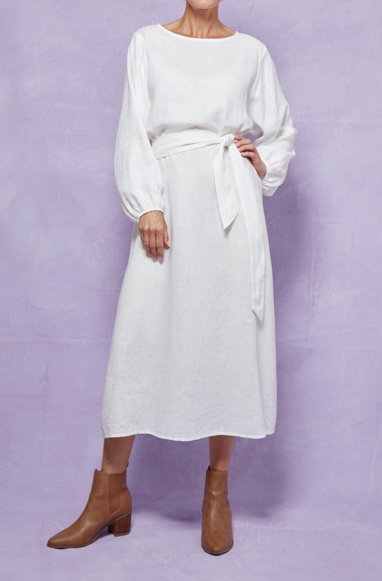 Wintour Maxi Dress - Dove - Isle of Mine Clothing - Dress Maxi Linen