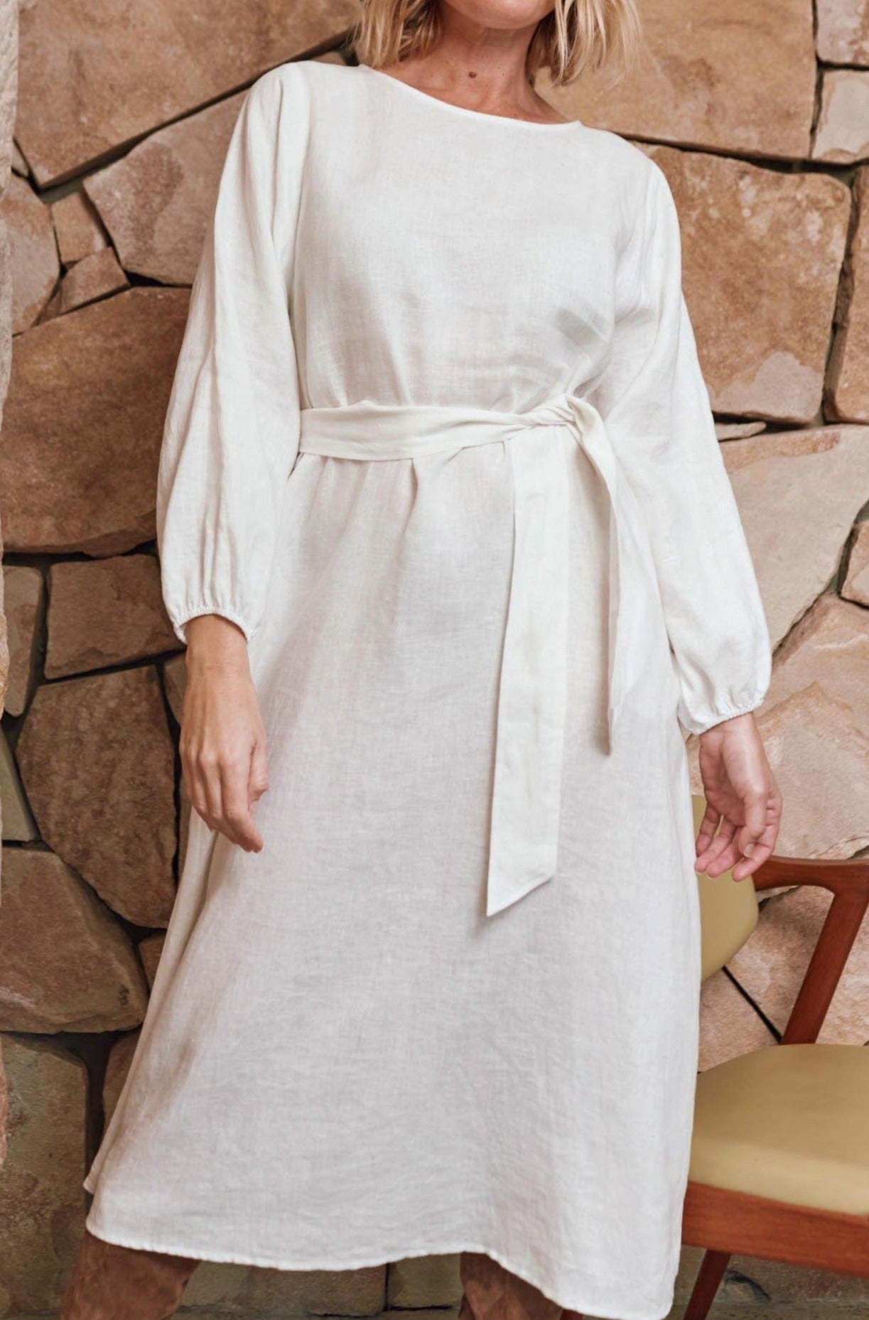 Wintour Maxi Dress - Dove - Isle of Mine Clothing - Dress Maxi Linen