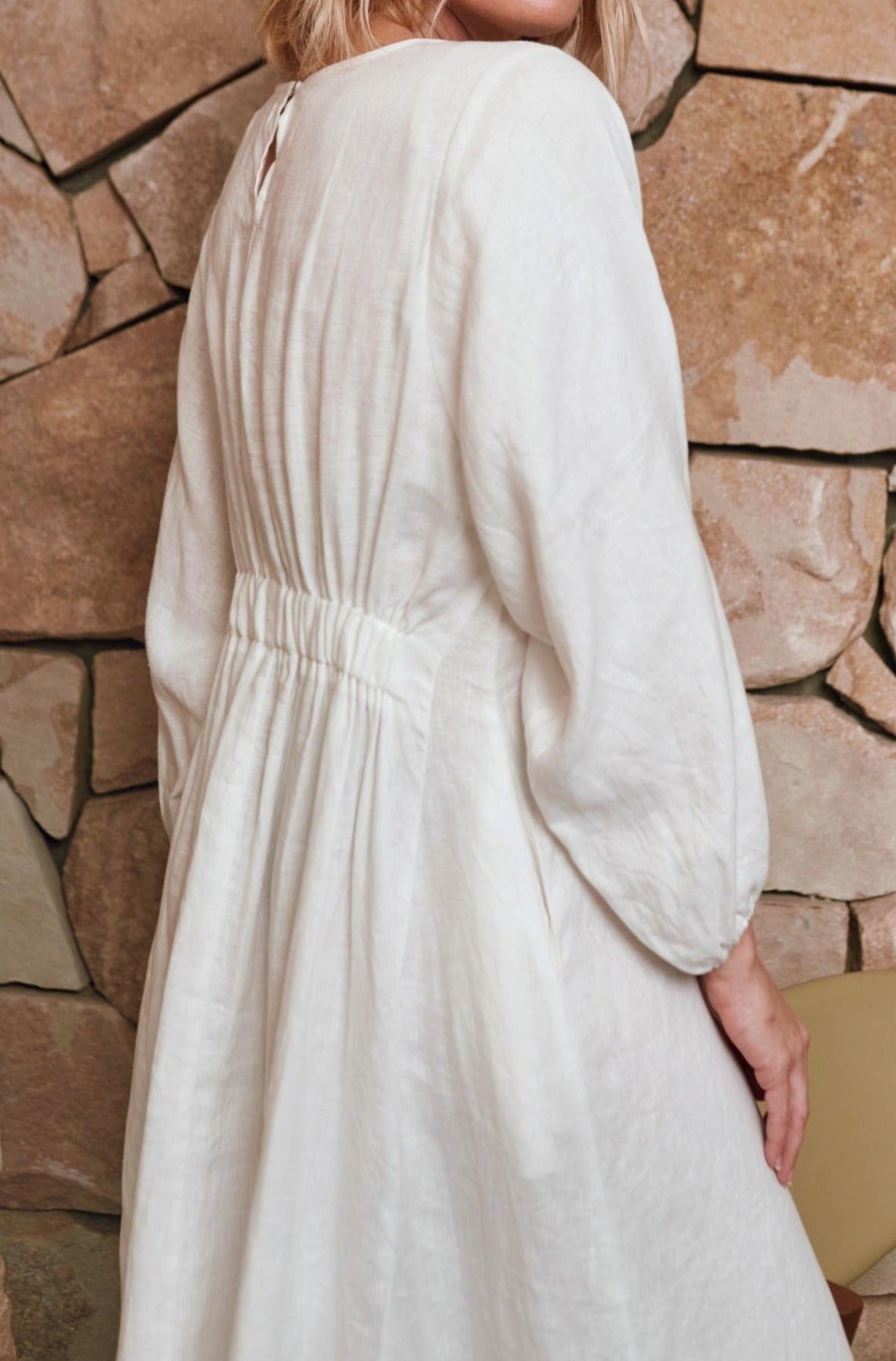 Wintour Maxi Dress - Dove - Isle of Mine Clothing - Dress Maxi Linen