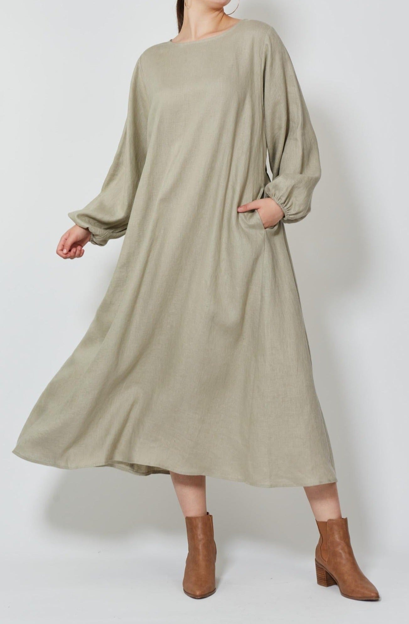 Wintour Maxi Dress - Peyote - Isle of Mine Clothing - Dress Maxi Linen