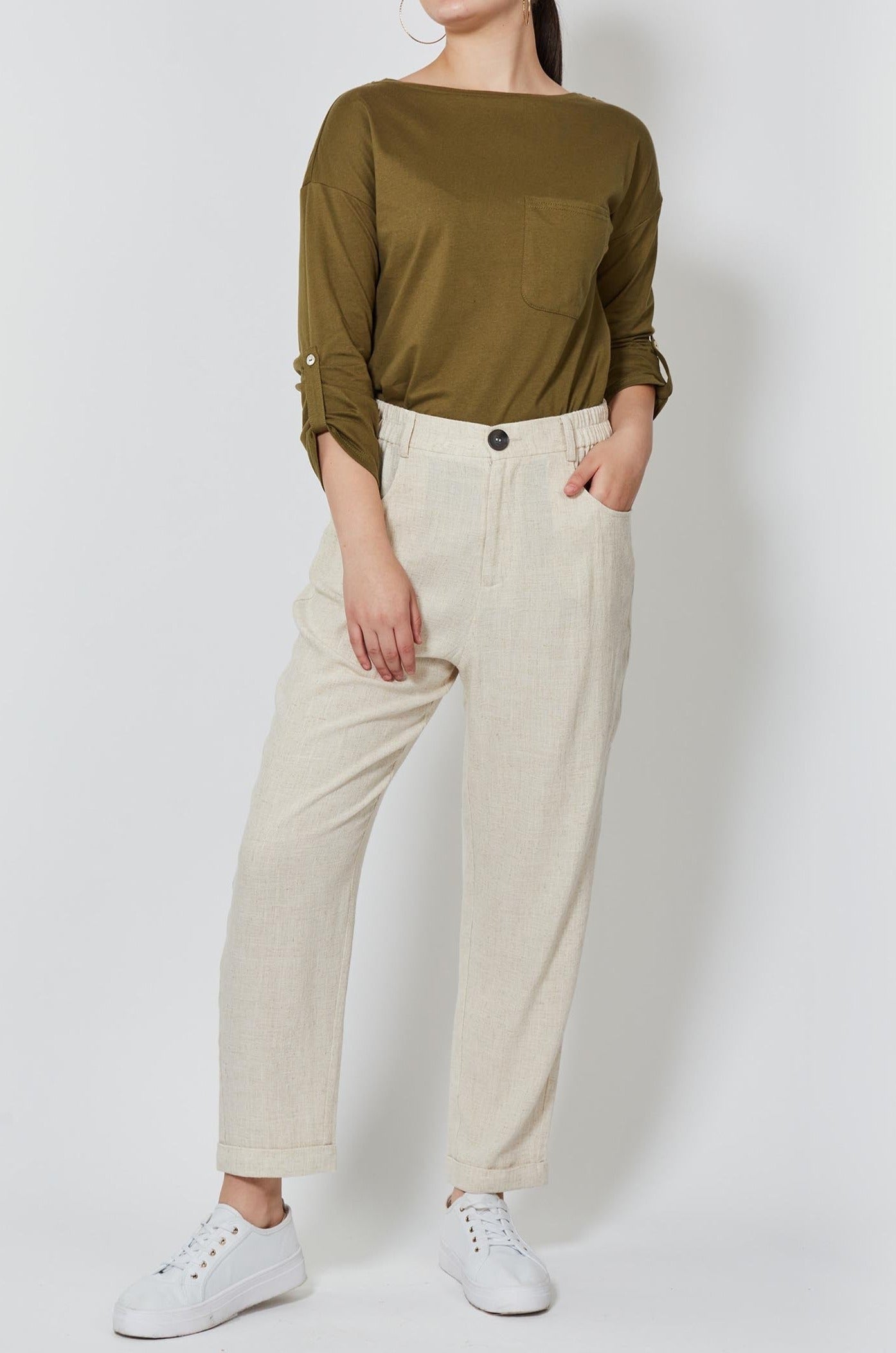 Vera Relaxed Pant - Canvas - Isle of Mine Clothing - Pant Relaxed Linen