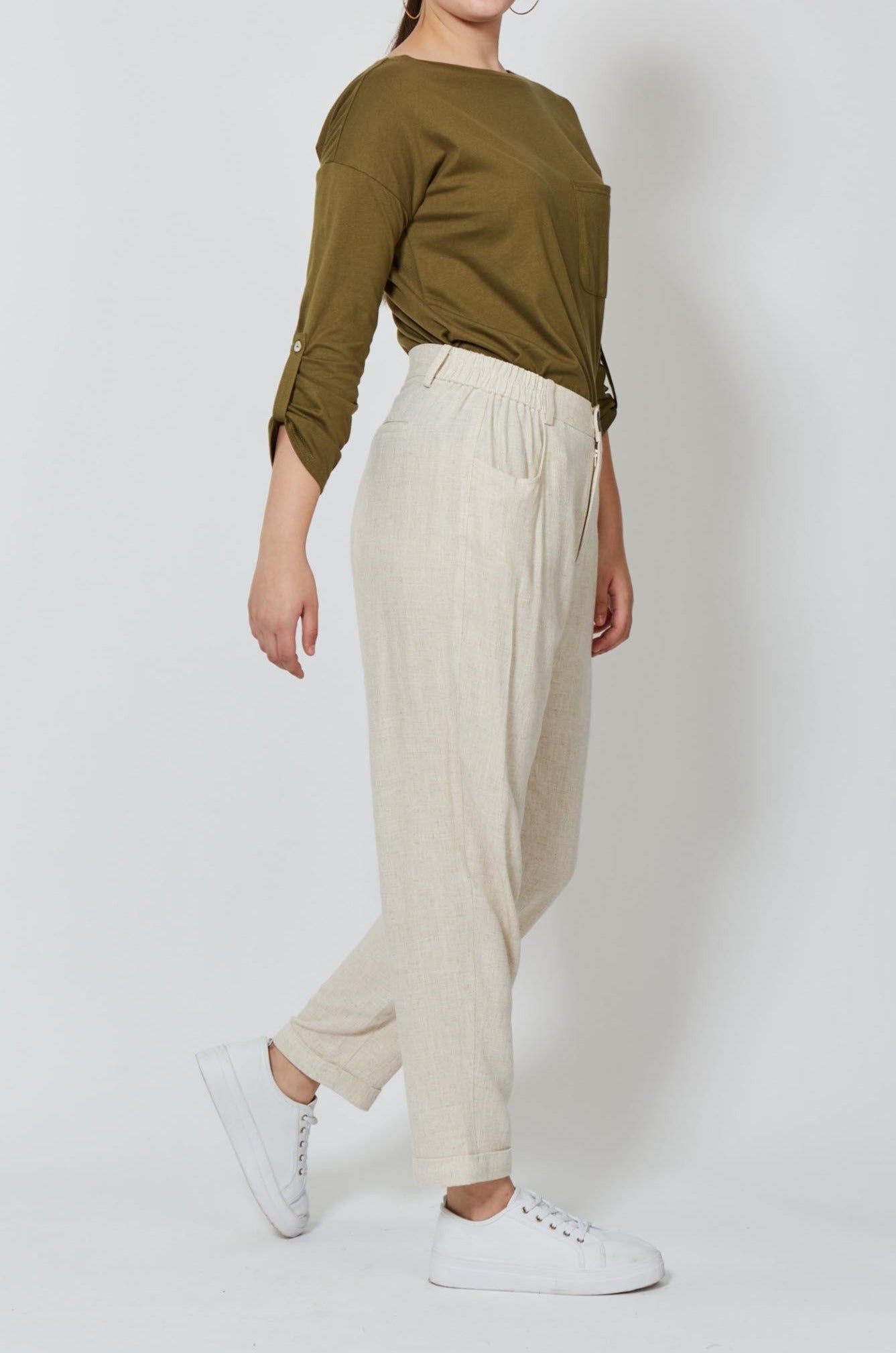 Vera Relaxed Pant - Canvas - Isle of Mine Clothing - Pant Relaxed Linen