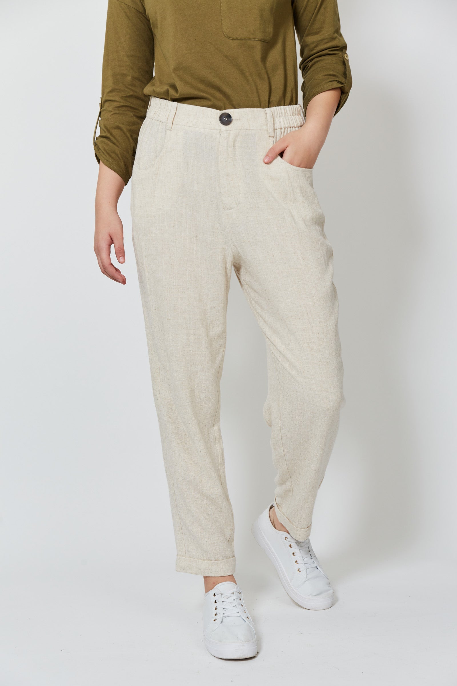 Vera Relaxed Pant - Canvas - Isle of Mine Clothing - Pant Relaxed Linen