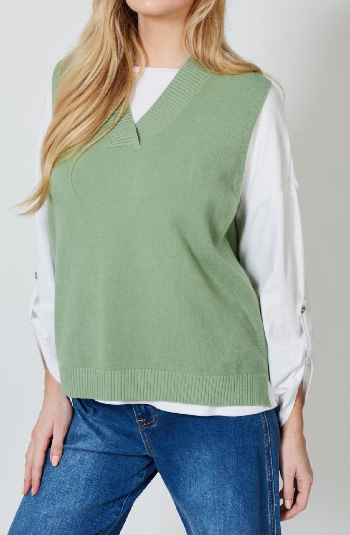 Ines Vest - Moss - Isle of Mine Clothing - Knit Vest