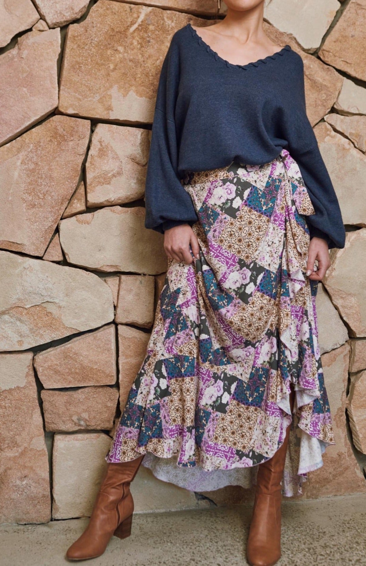 Coppola Wrap Skirt - Violet Muse - Isle of Mine Clothing - Skirt Maxi