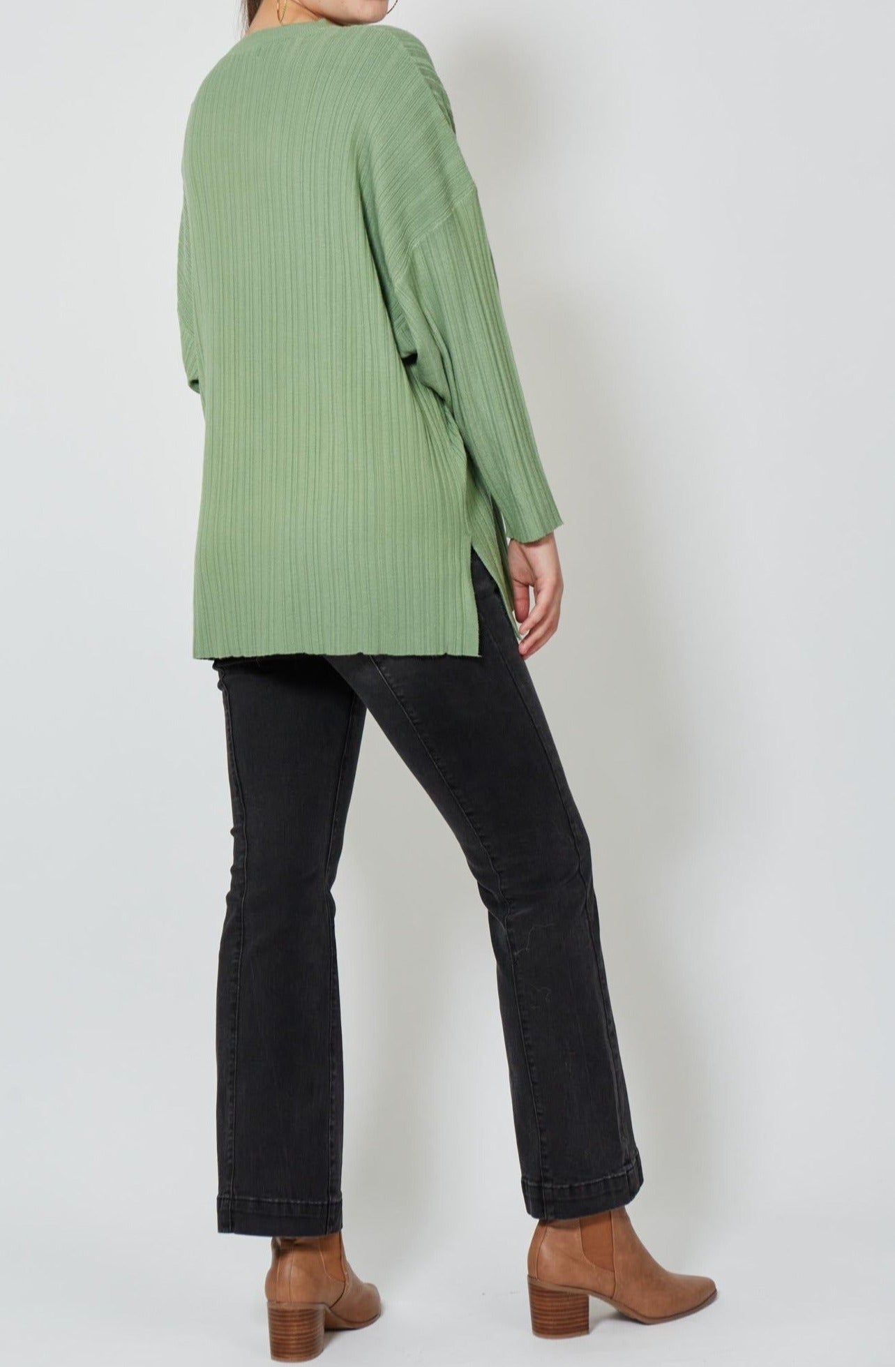 Ines Rib Jumper - Moss - Isle of Mine Clothing - Knit Jumper