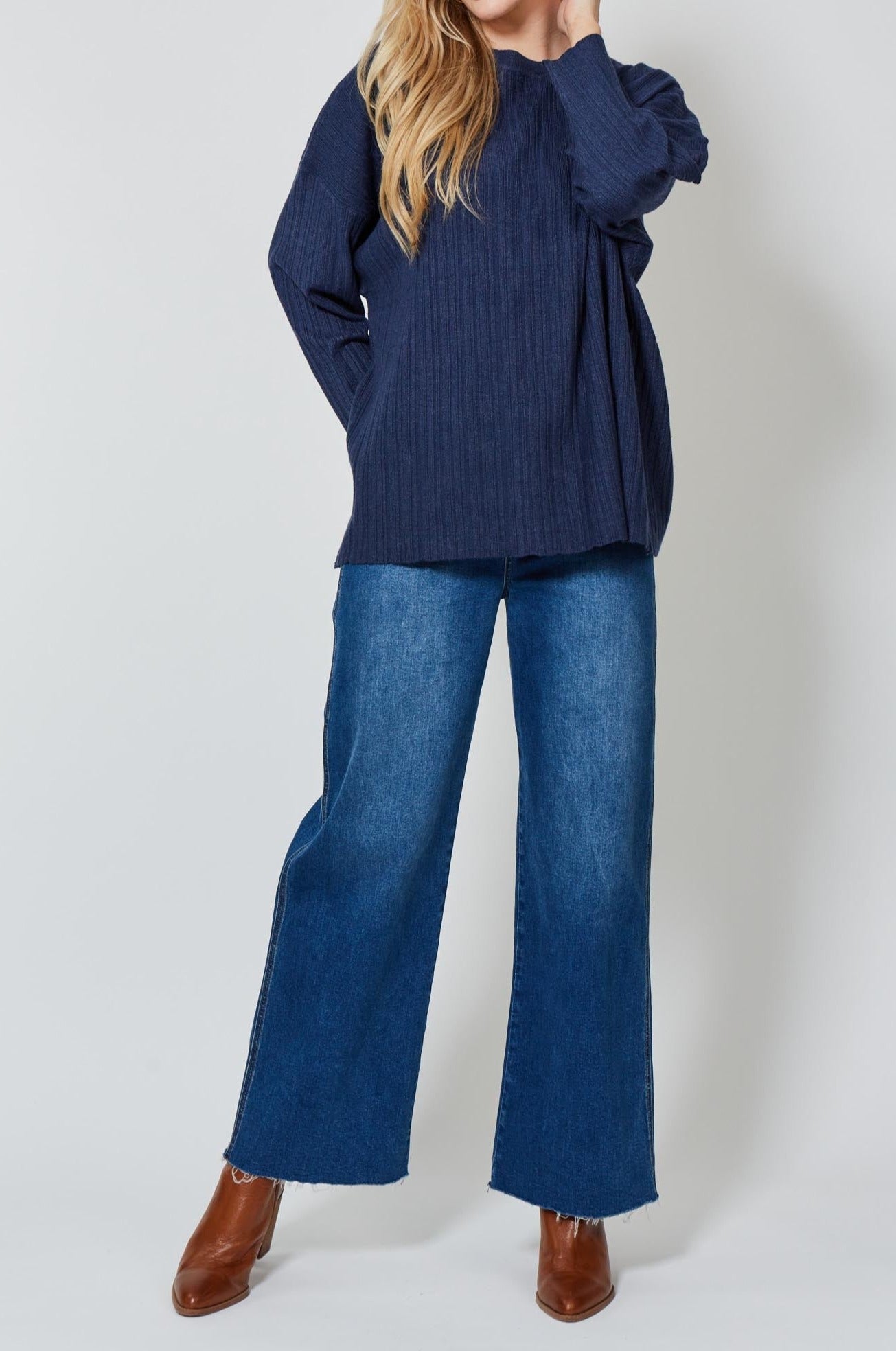 Ines Rib Jumper - Yale - Isle of Mine Clothing - Knit Jumper